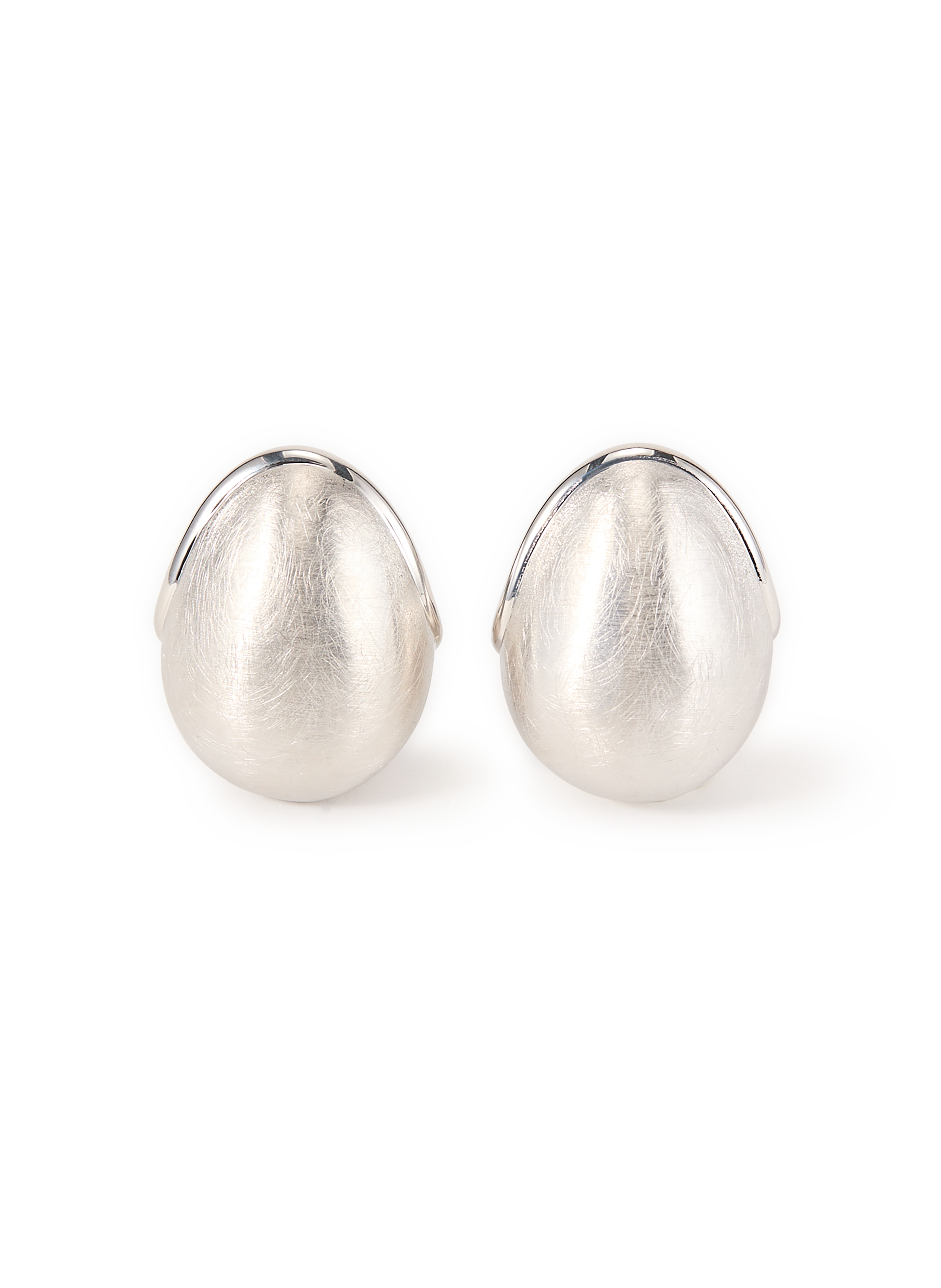 Boucles d'oreille ovales en cuivre et laiton JACQUEMUS Argent