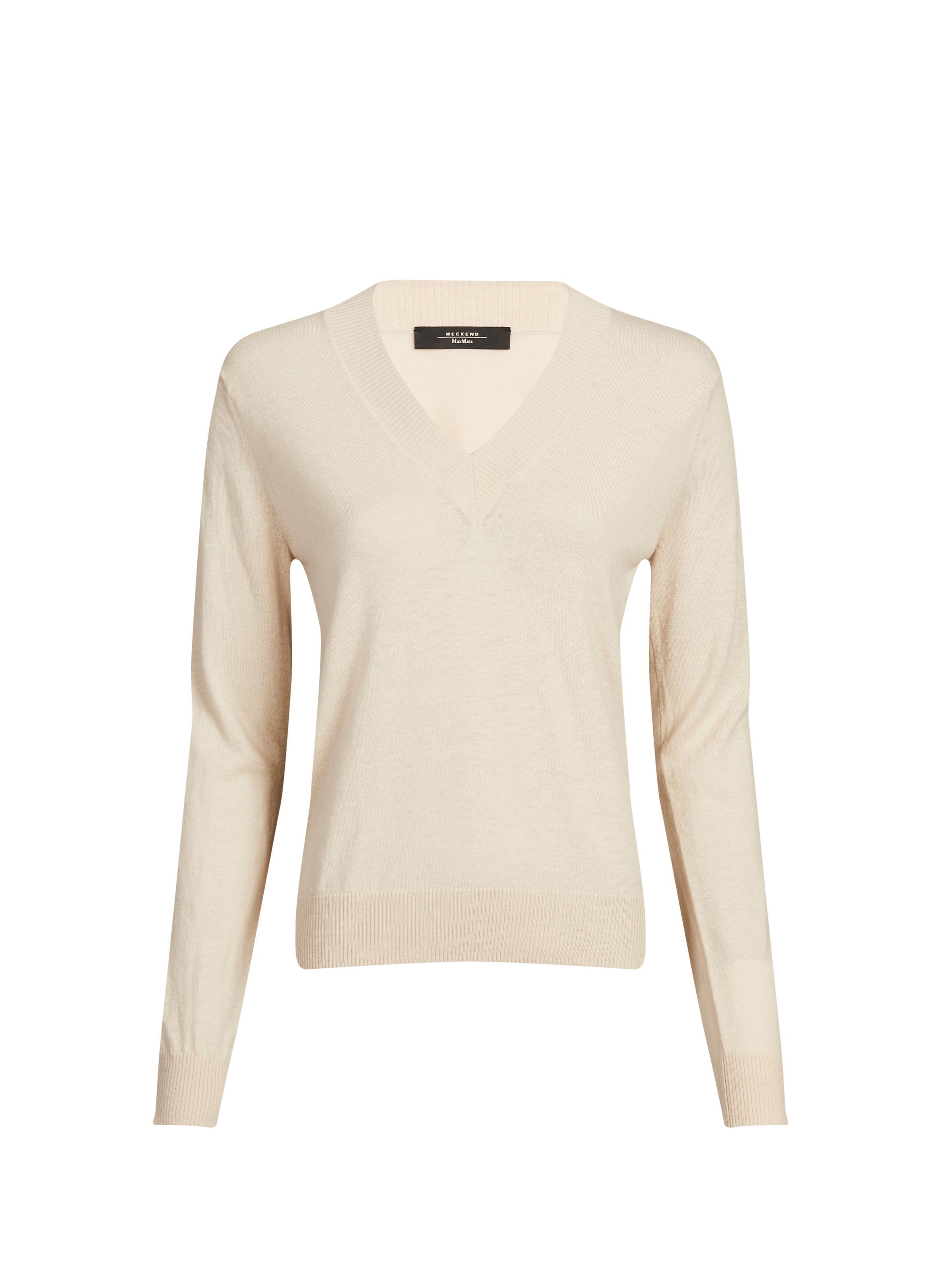 Pull col V en laine et cachemire WKDESTREMO Beige