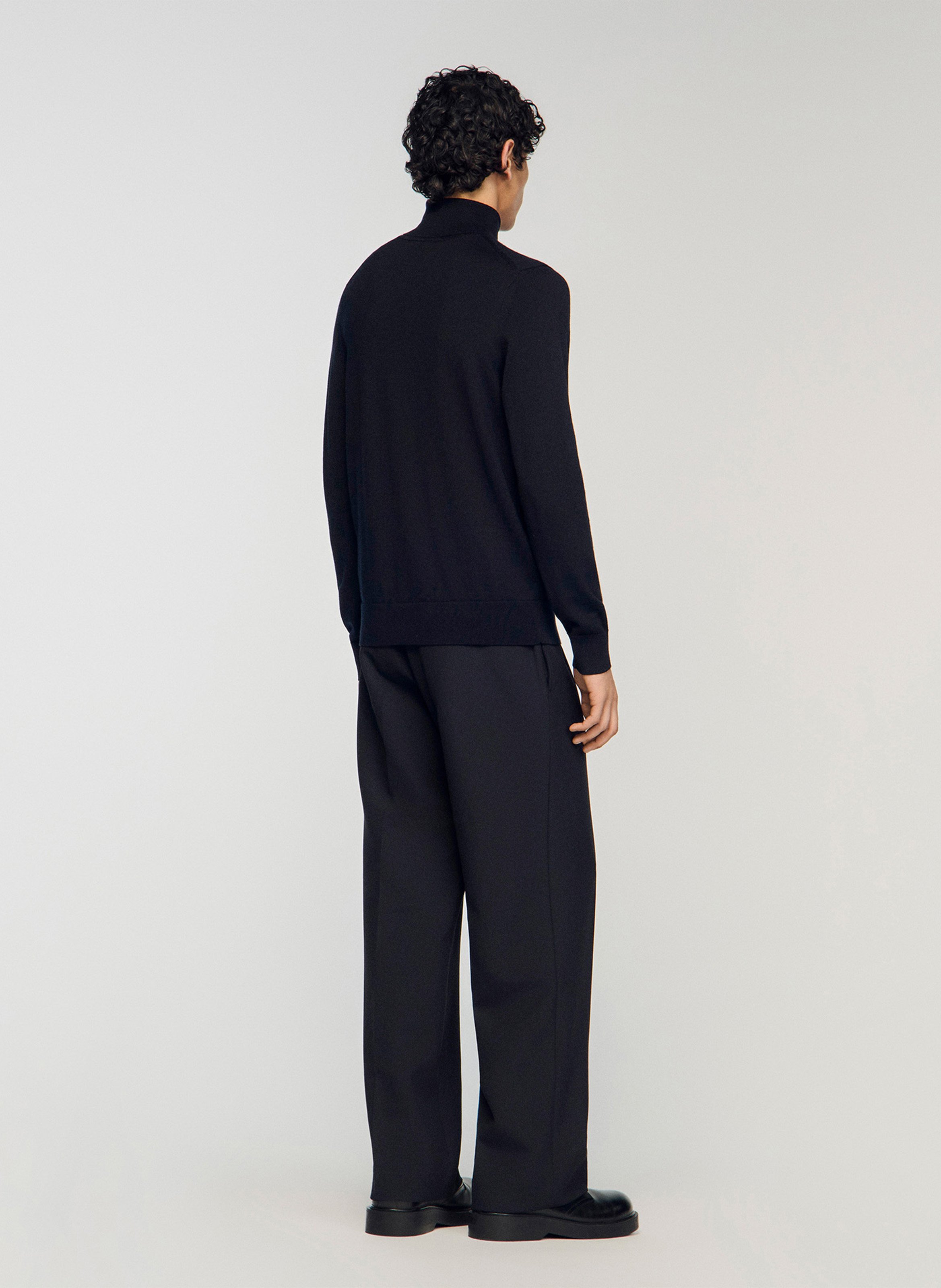 Col roulé regular-fit en laine SANDRO Noir