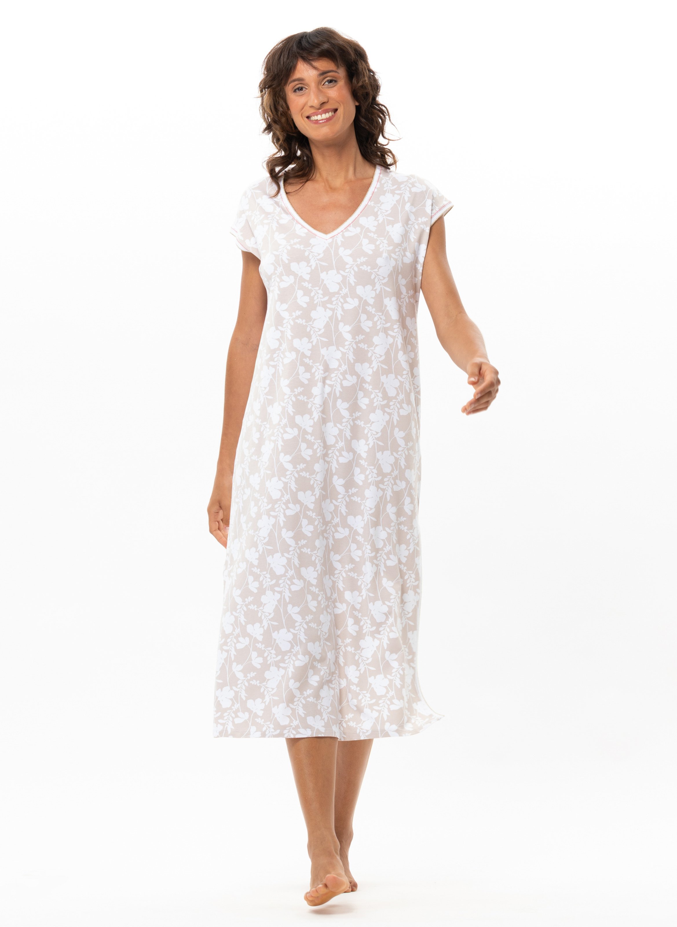 Chemise de nuit en coton modal siesta 211 LE CHAT Multicolore