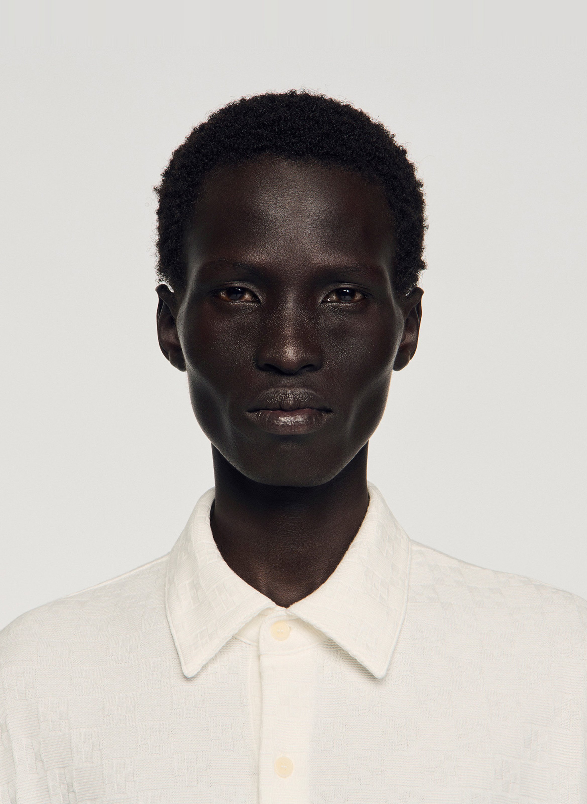 Chemise col classique en coton SANDRO Blanc