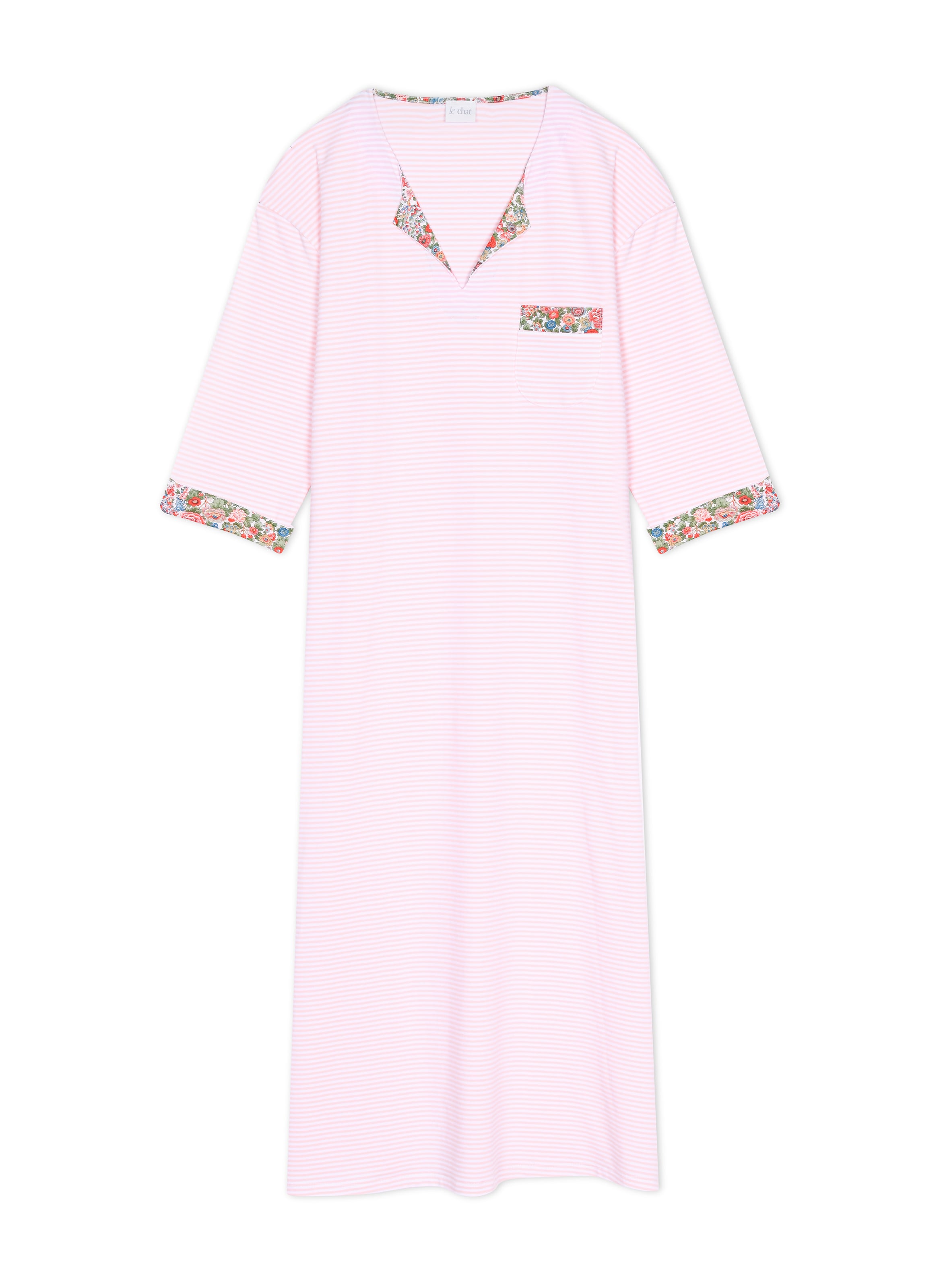 Chemise de nuit longue en coton garden 211 LE CHAT Multicolore