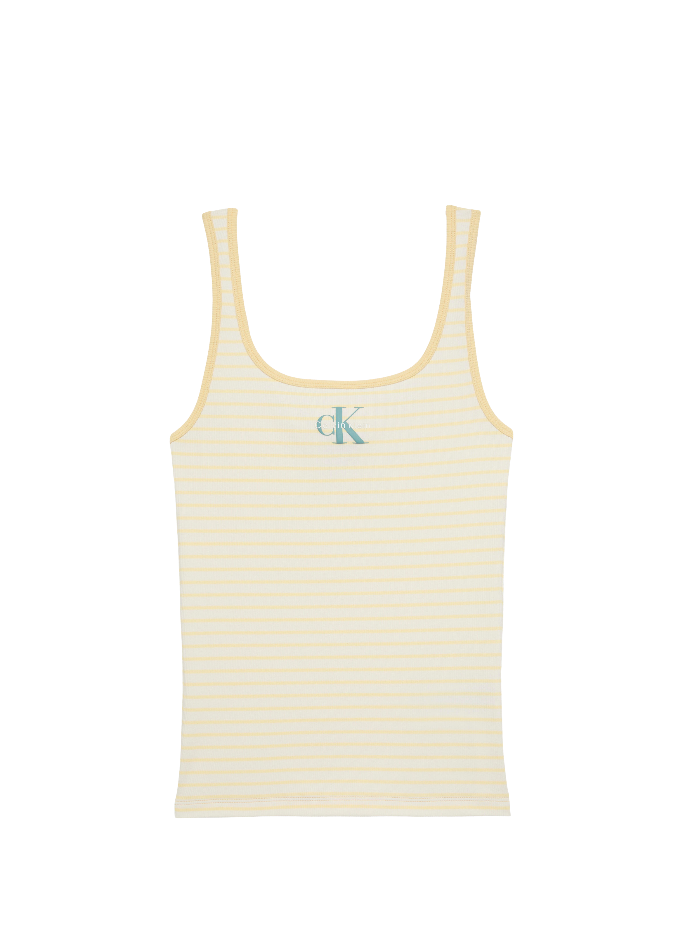 Embroidered logo tank top in cotton blend CALVIN KLEIN Multicolour