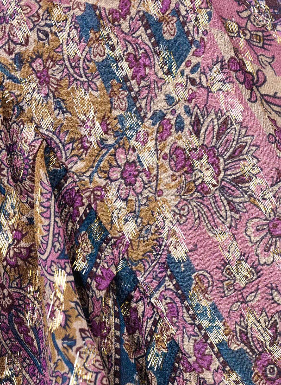 Robe longue col v imprimée pareta BA&SH Rose