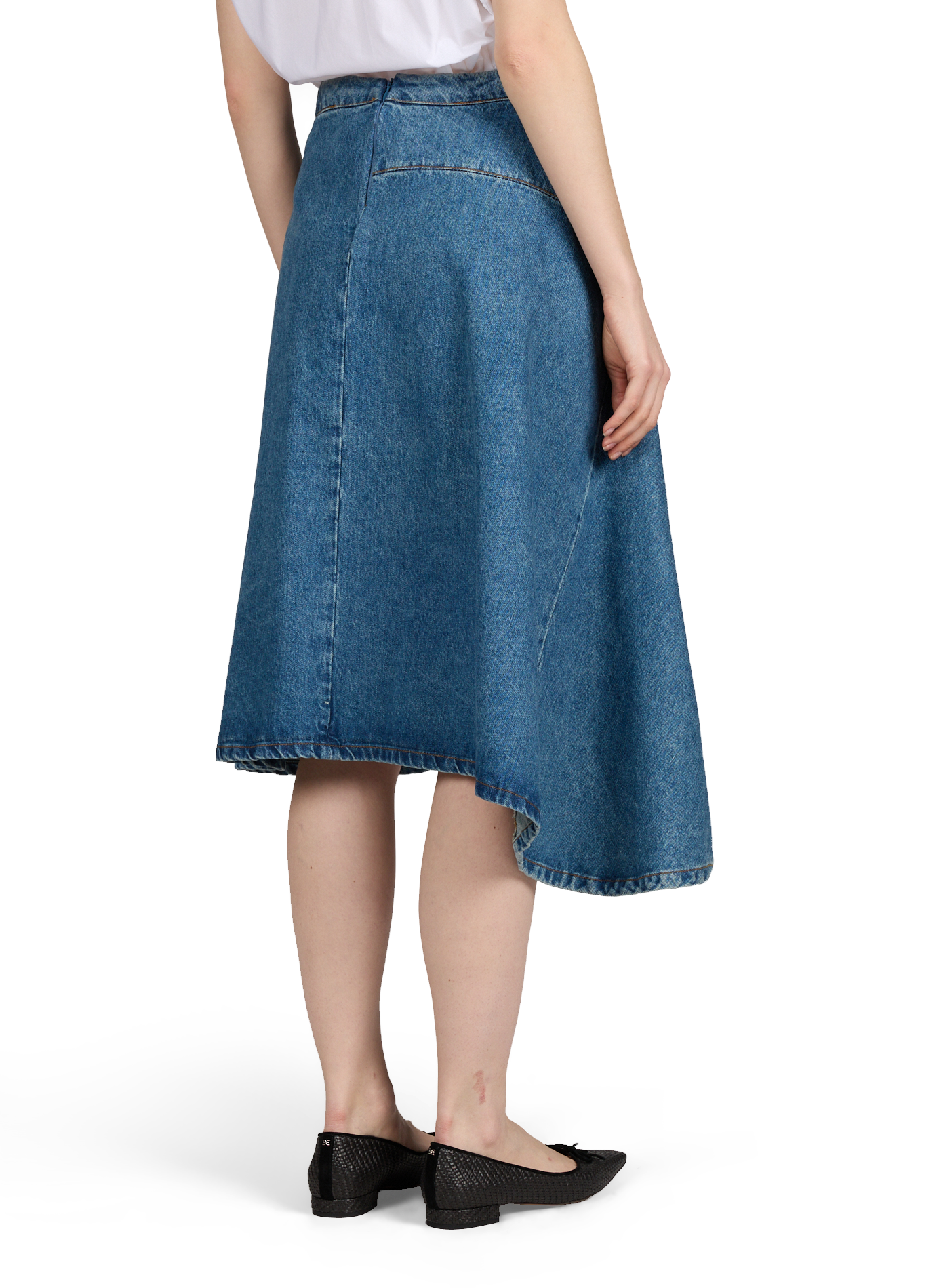 Falda evasé asimétrica de mezclilla OFFICINE GENERALE Azul