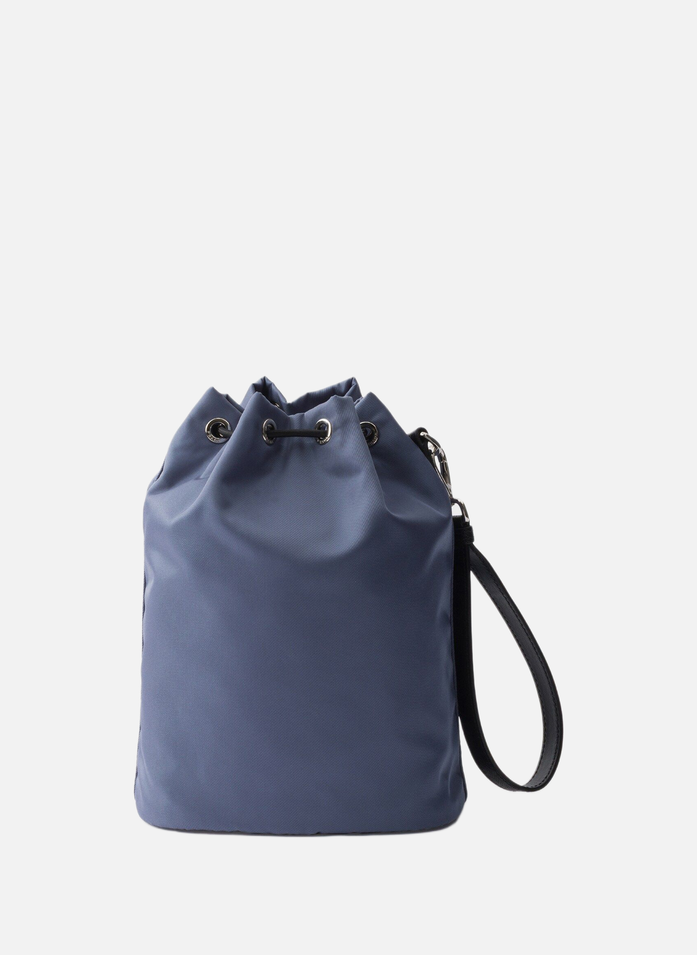 Pochette en re-nylon et cuir saffiano PRADA Bleu