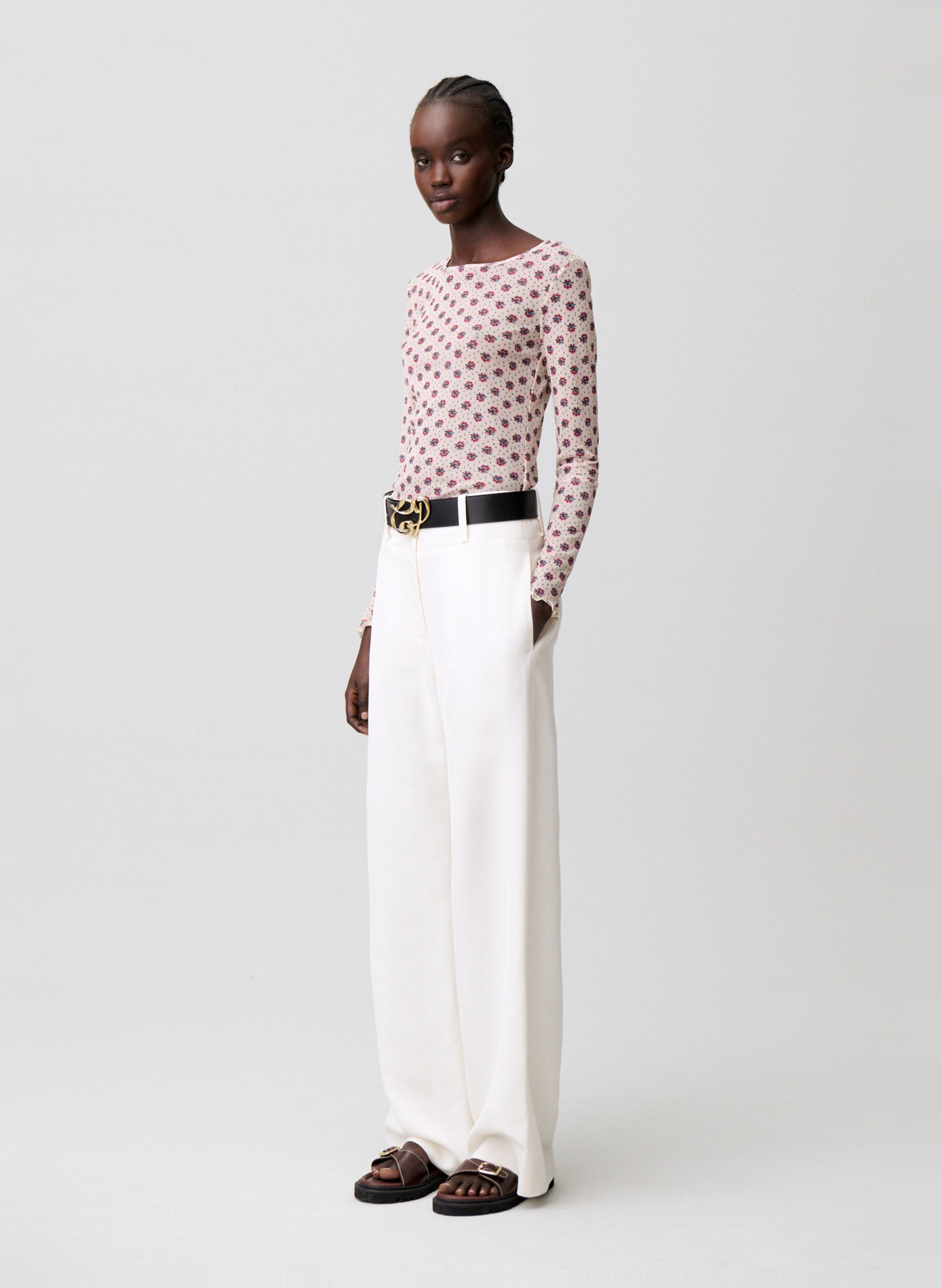 Tee-shirt ajusté en mesh imprimé CLAUDIE PIERLOT Multicolore