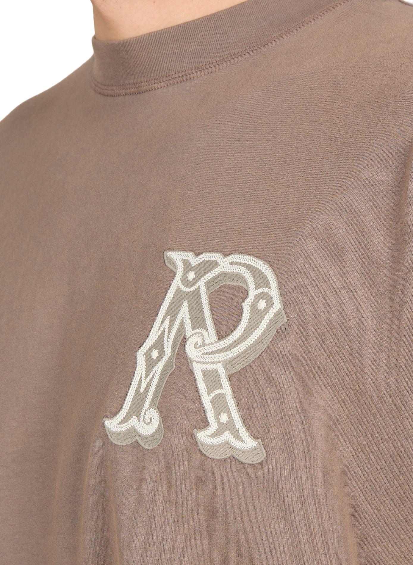 T-shirt brodé en coton REPRESENT Marron