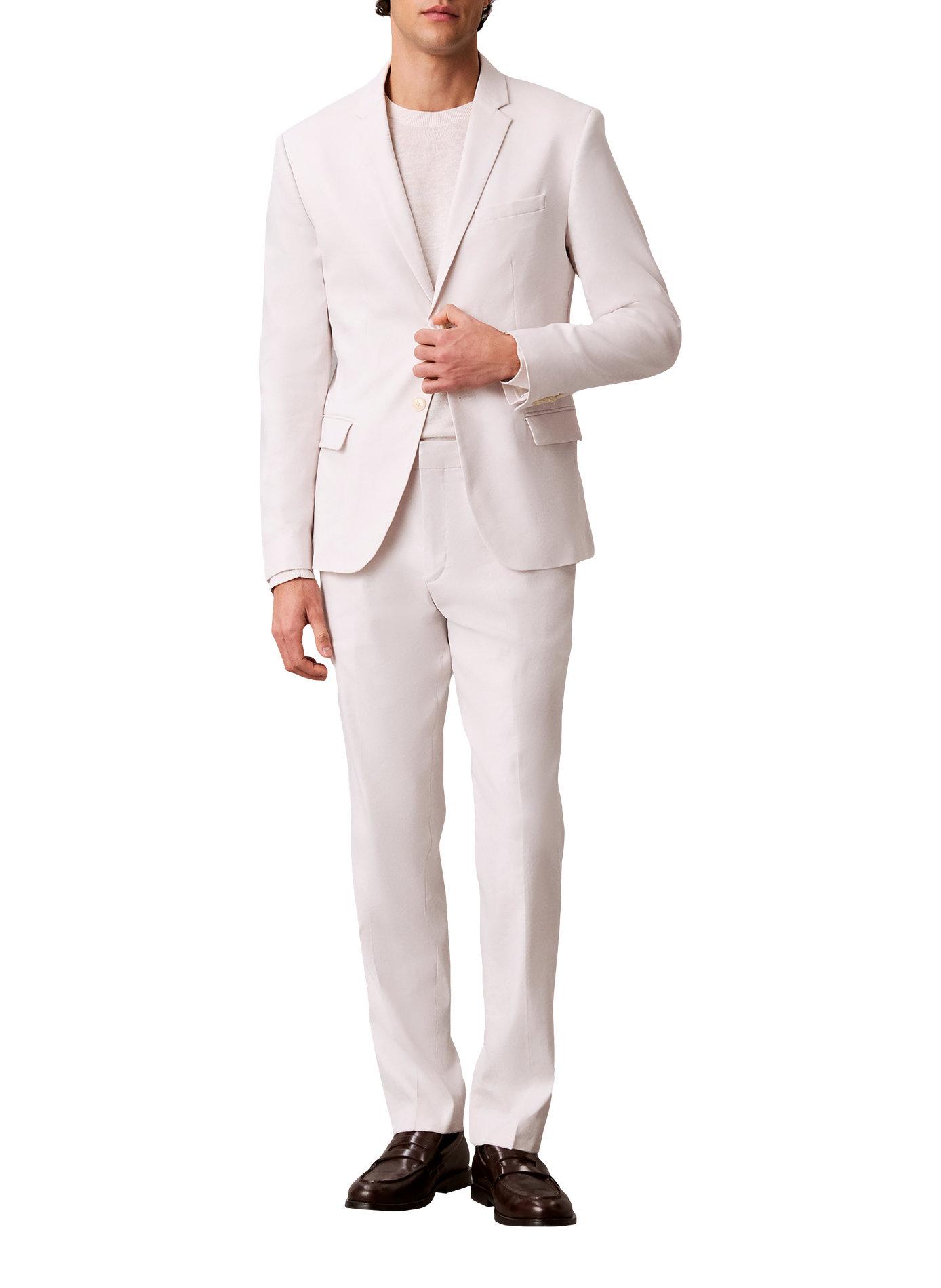 Schmal geschnittener Leinenblazer CALVIN KLEIN Beige