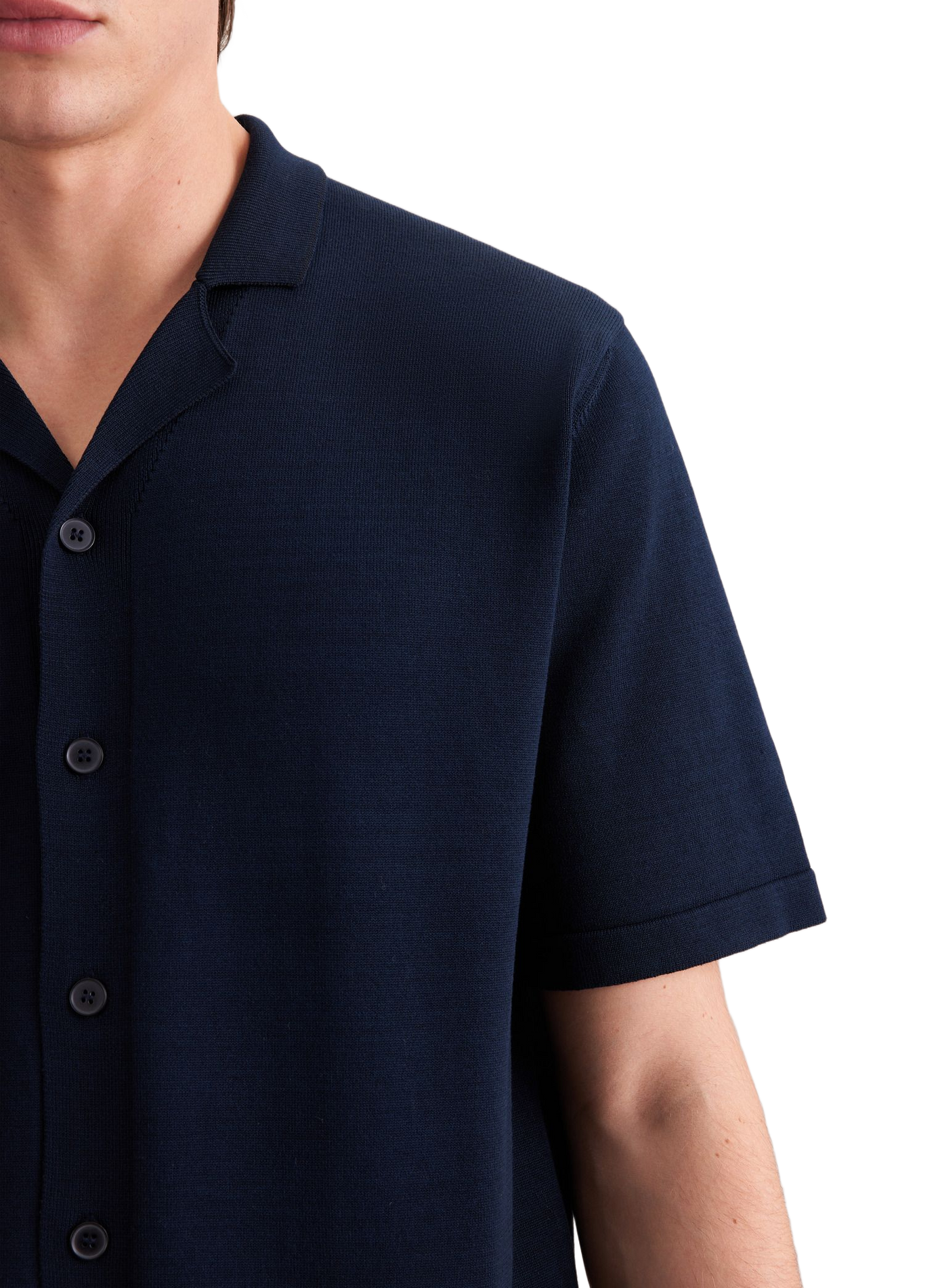 Short-sleeved Cuban collar cotton polo SEIDENSTICKER Blue