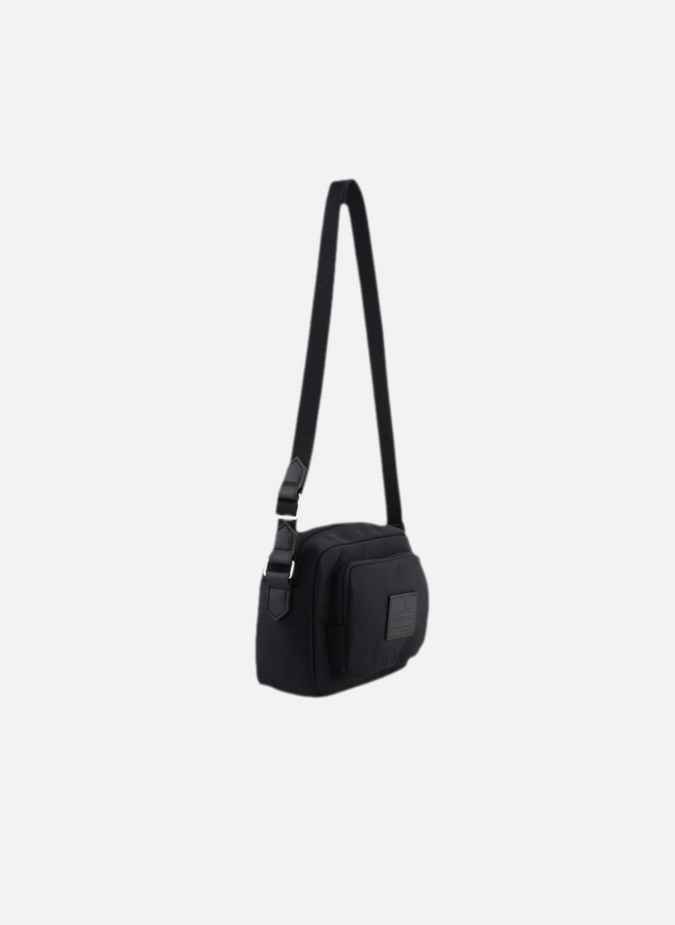 Escale | sac porté travers en toile garnie cuir  Noir