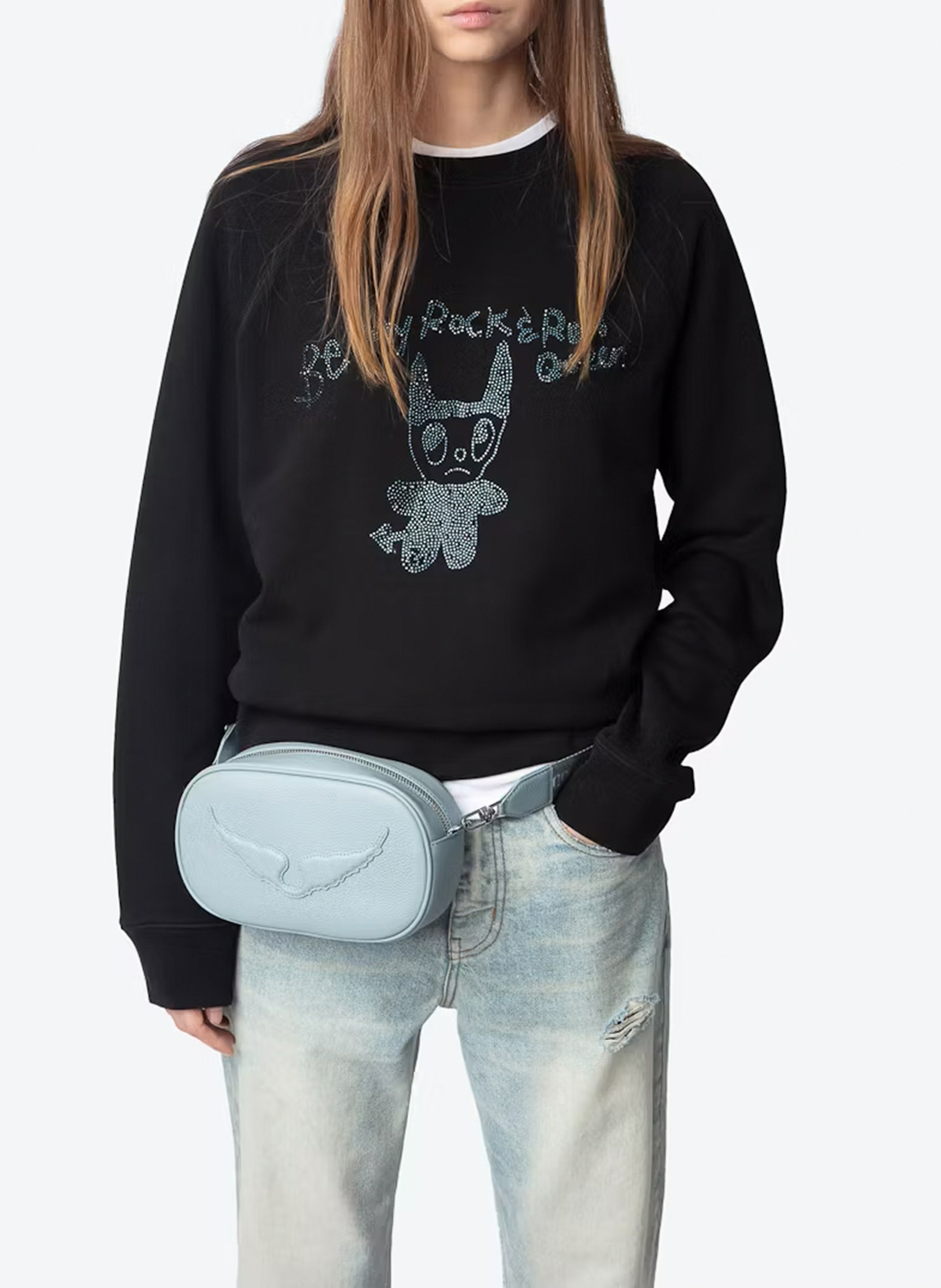 Sweat imprimé en coton upper ZADIG&VOLTAIRE Noir