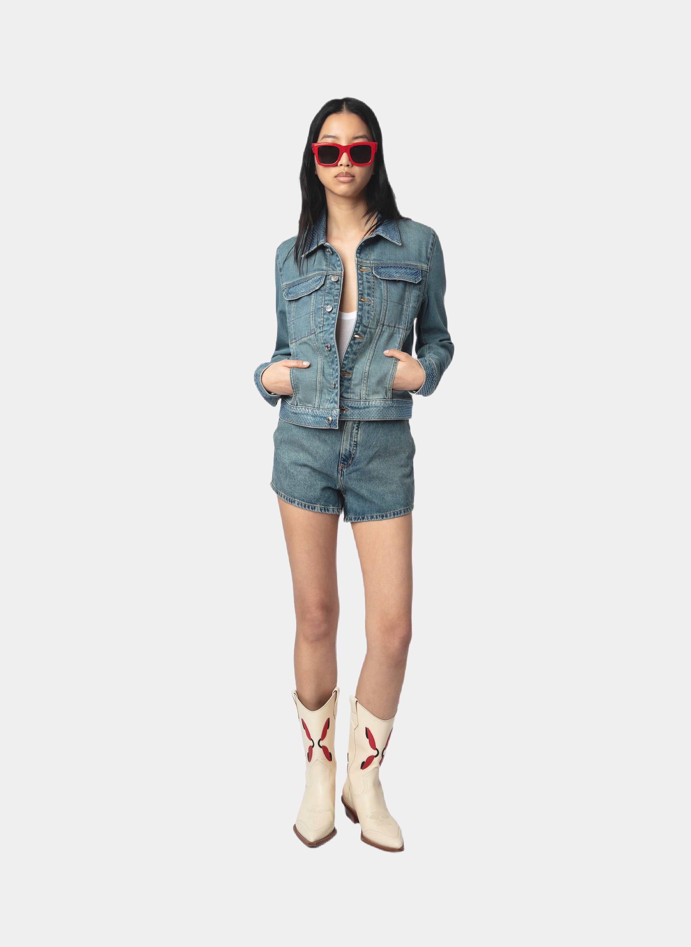 Klassieke jas met kraag van katoenmix kioky ZADIG&VOLTAIRE Blauw