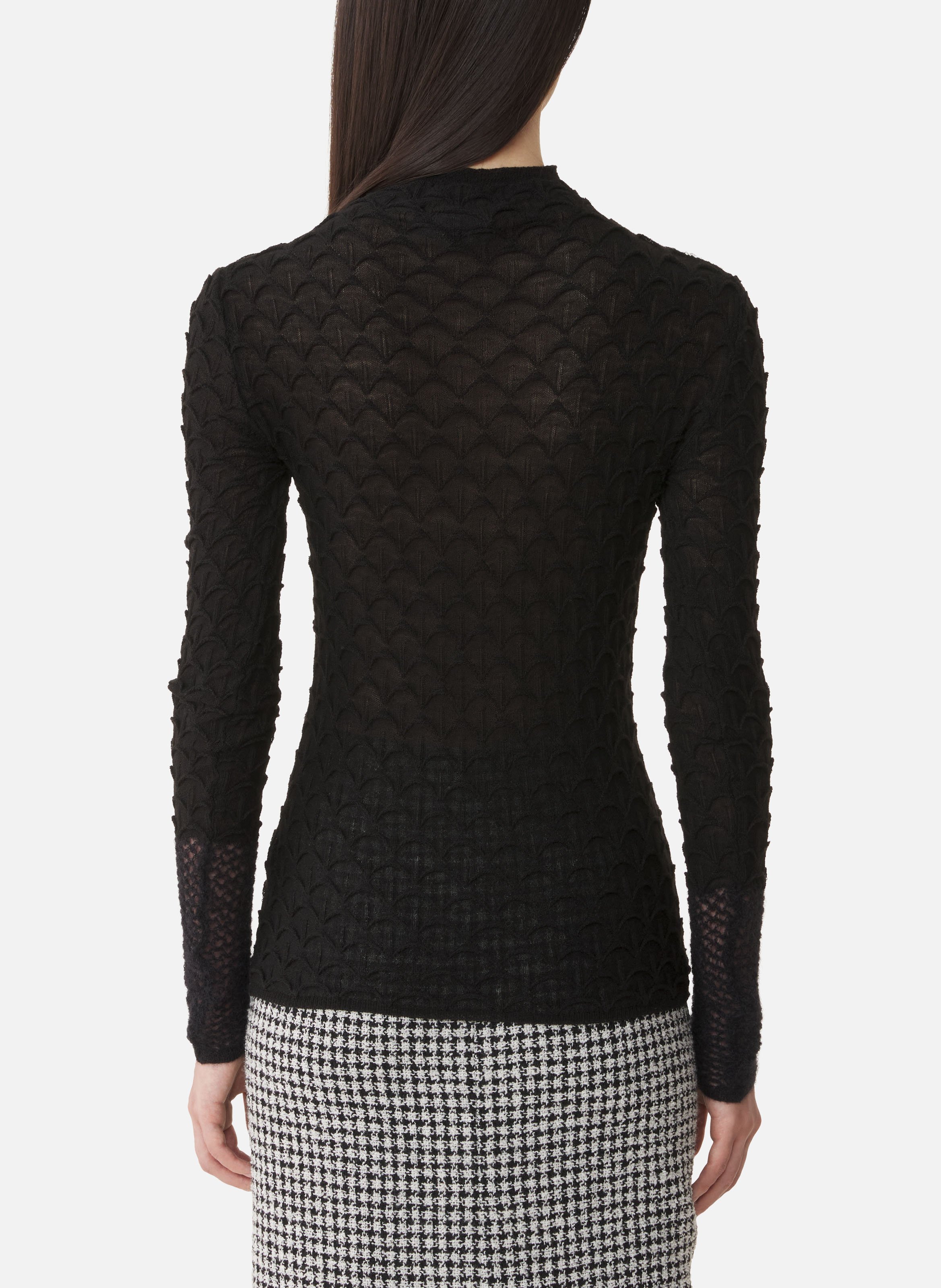 Haut col montant en laine et en mohair LANVIN Noir