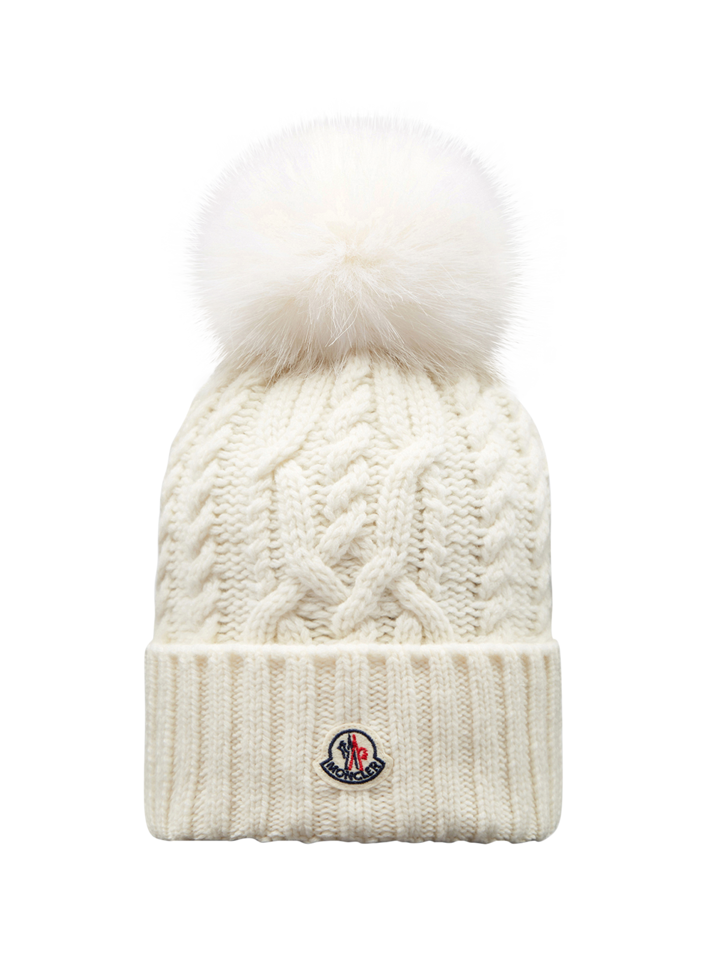 Mütze aus Wolle und Kaschmirgemisch MONCLER Weiss