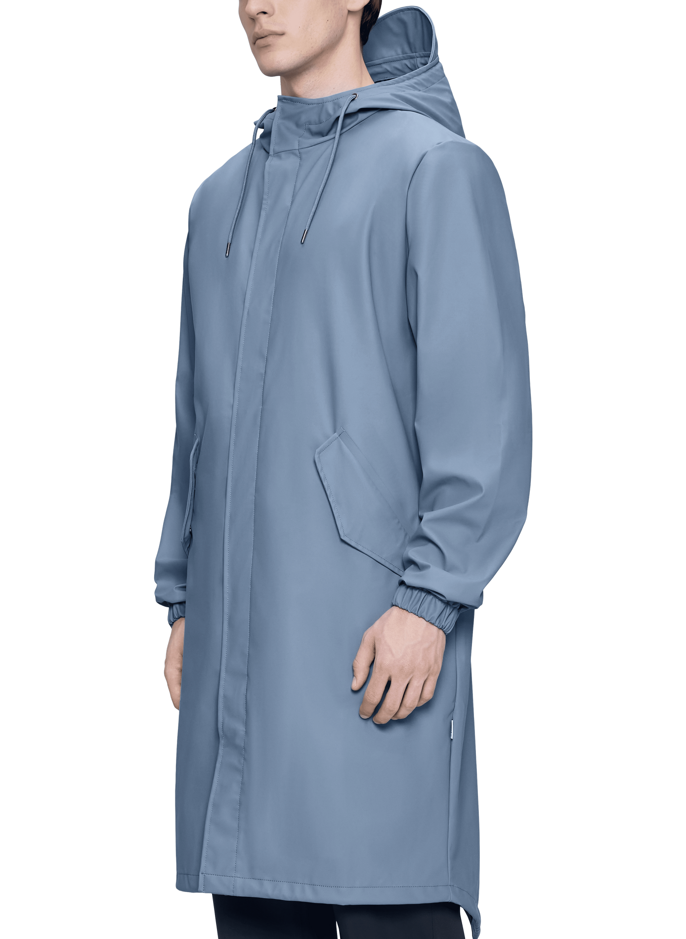 Straight hooded parka with long sleeves RAINS Blue
