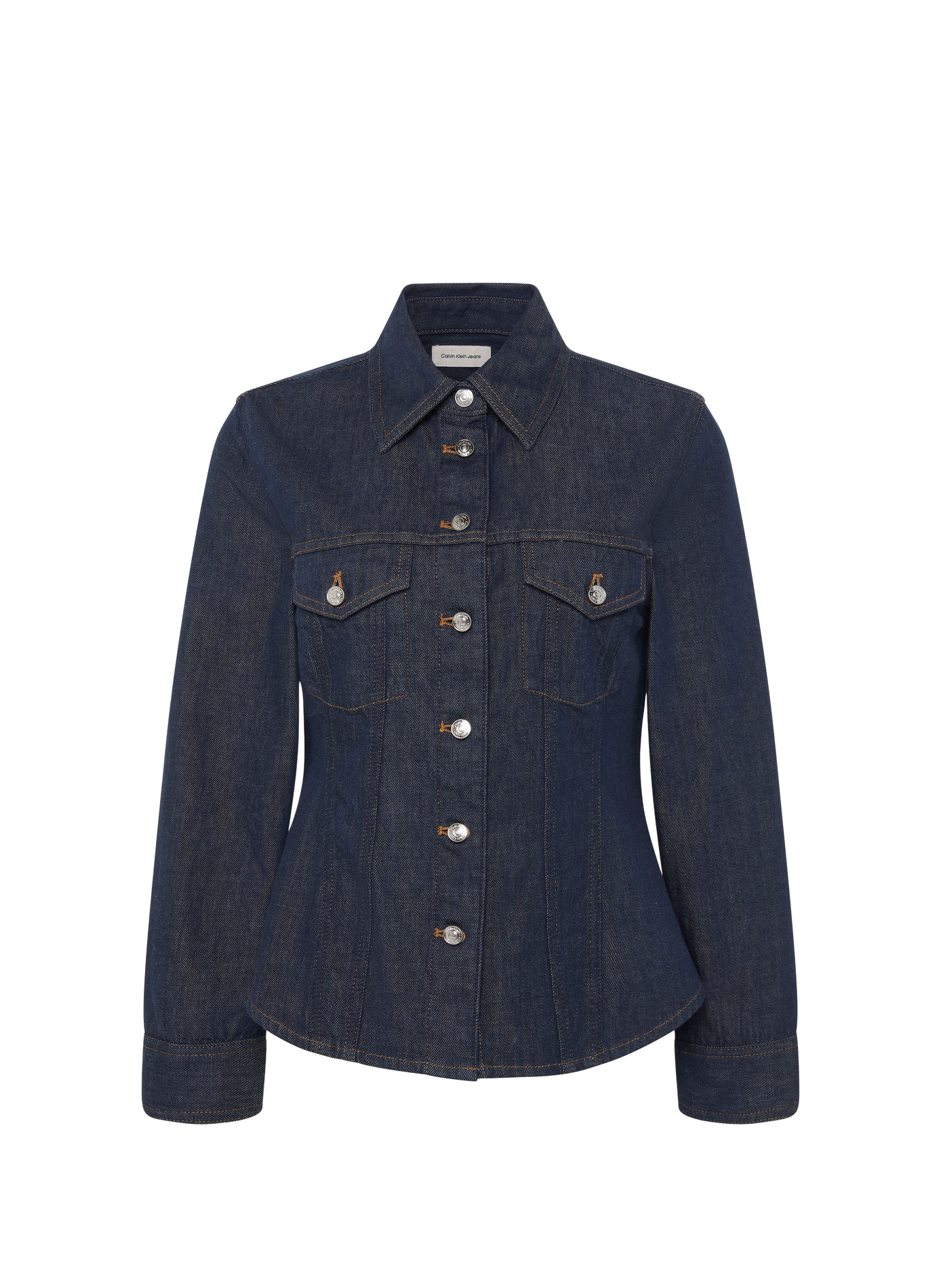 Fitted cotton denim shirt CALVIN KLEIN Blue