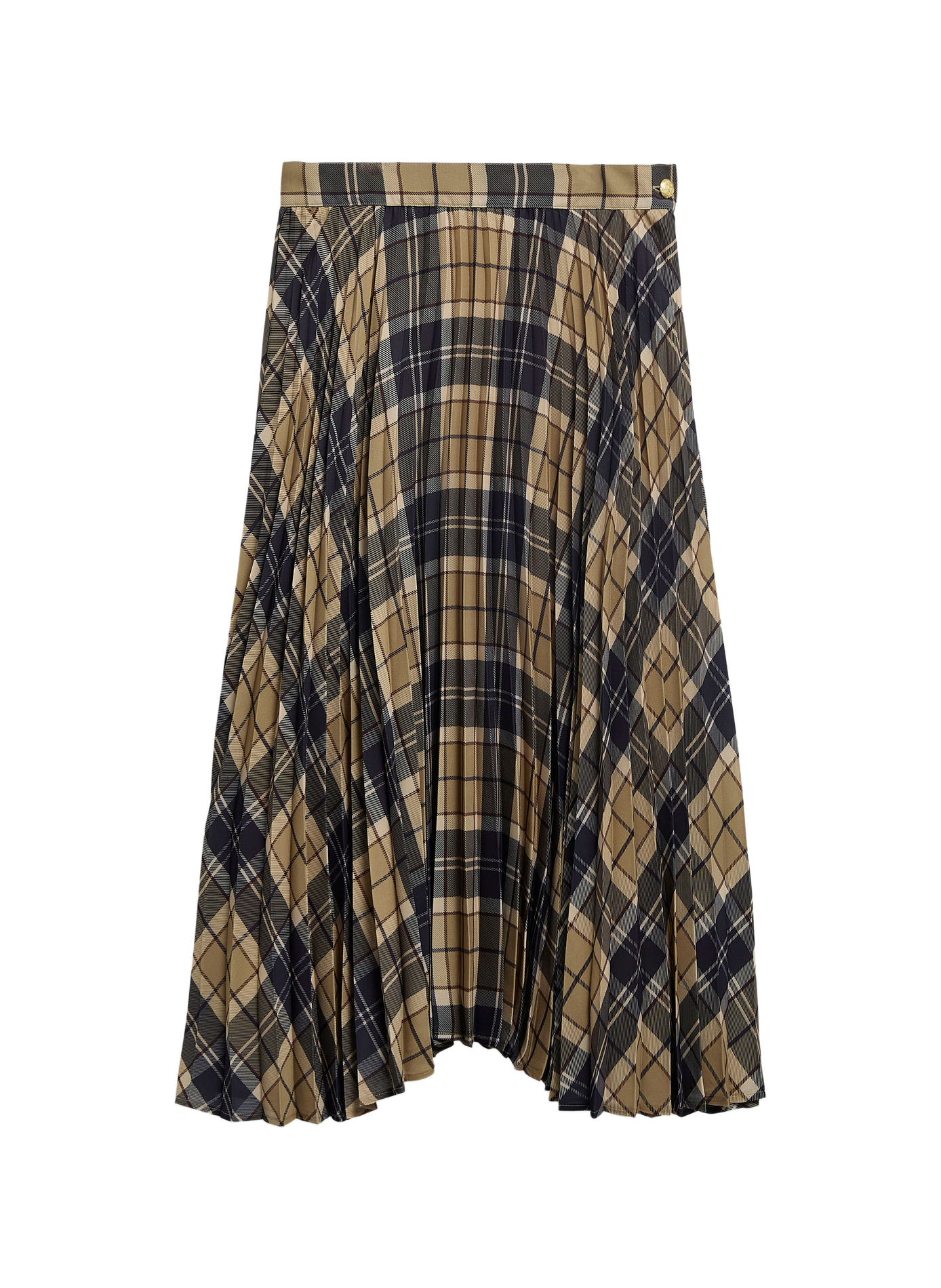Pleated midi skirt in checkered pattern BARBOUR Multicolour