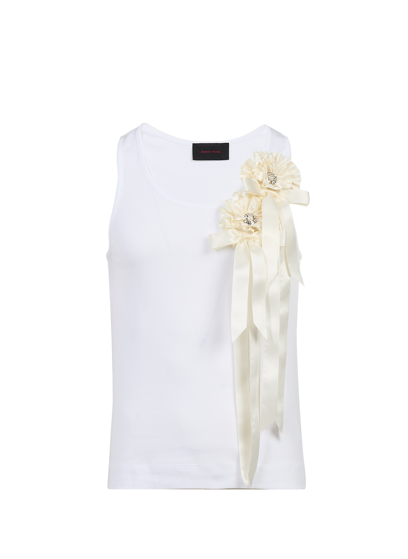 Cotton ribbon tank top SIMONE ROCHA White