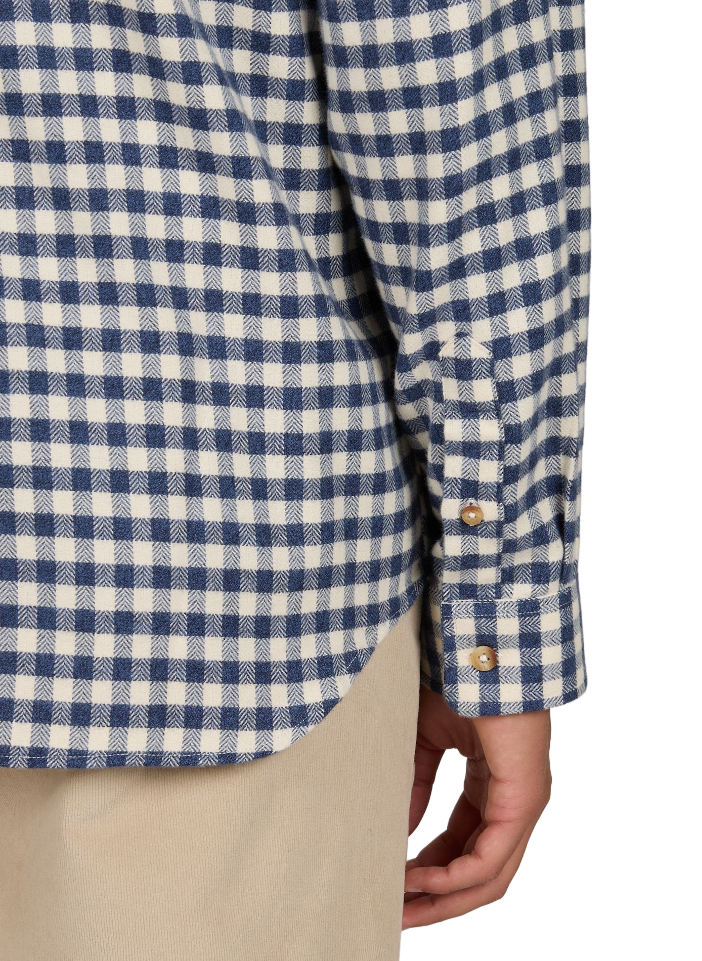 Straight fit button-down collar checkered cotton shirt MAISON LABICHE Blue