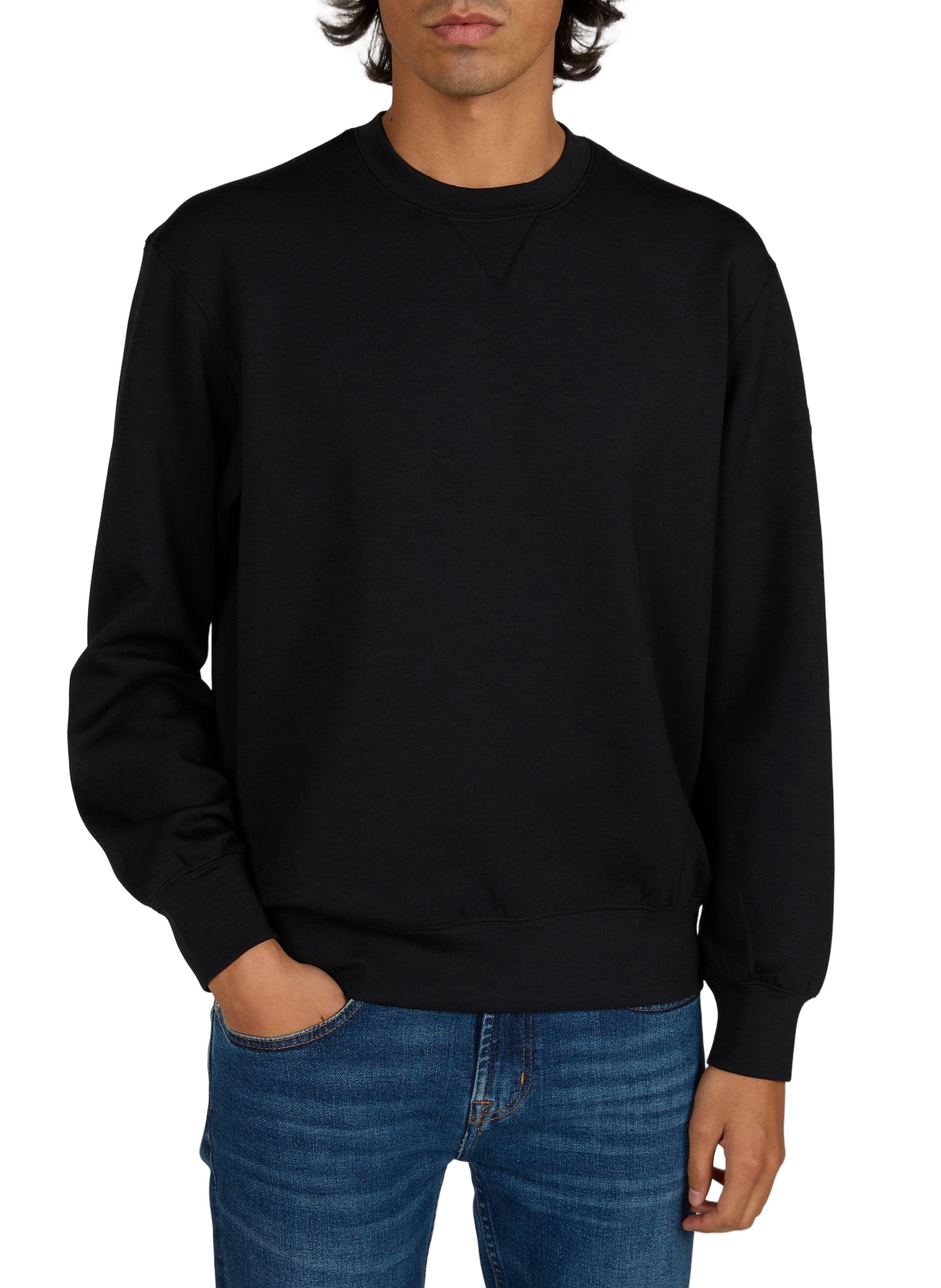 Gerader Rundhalsausschnitt-Pullover in Uni SAVE THE DUCK Schwarz