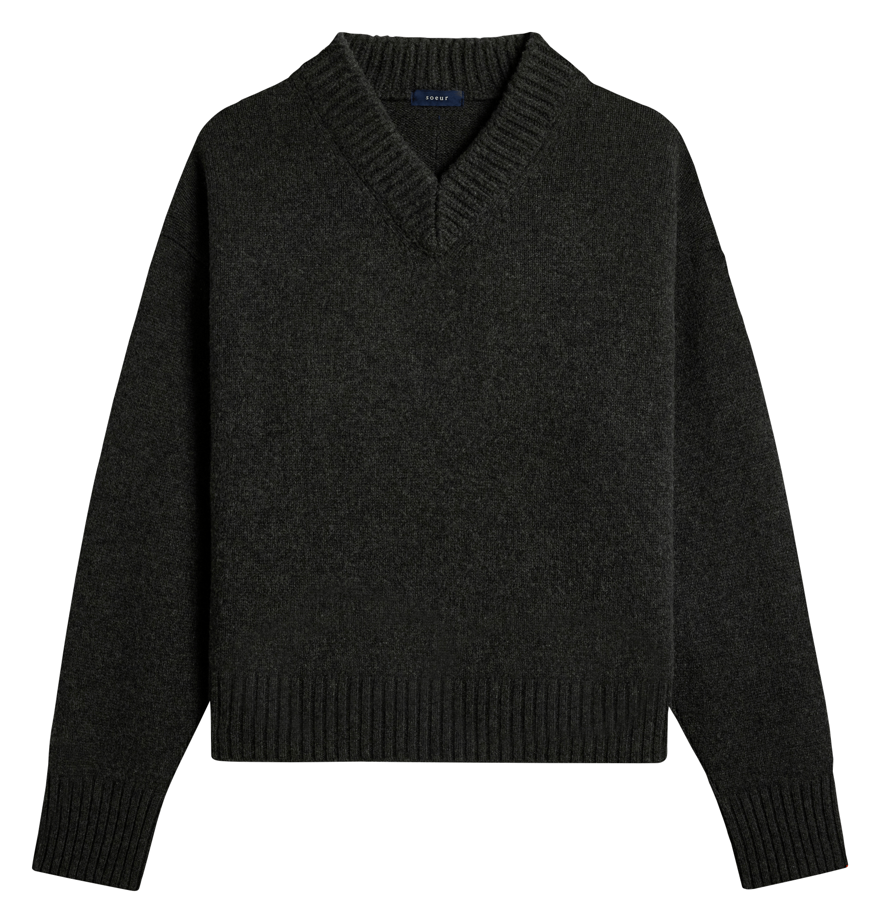 Pull oversize col v en laine julie SOEUR Gris