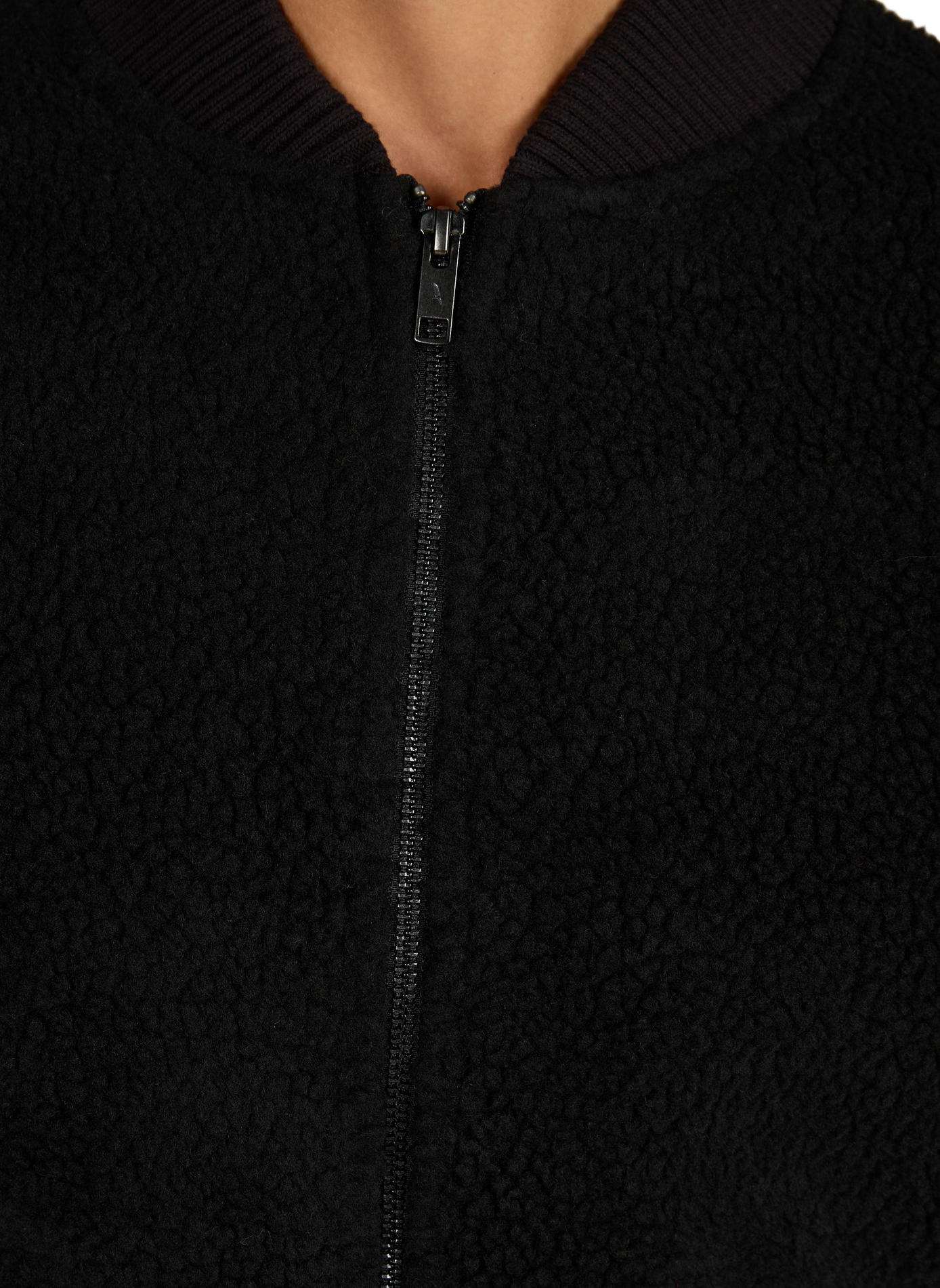 Fluffy teddy-collar gilet AIGLE Black