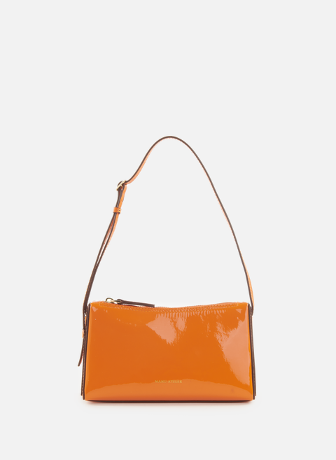 Mini Prism handbag in Orange patent leatherMANU ATELIER 