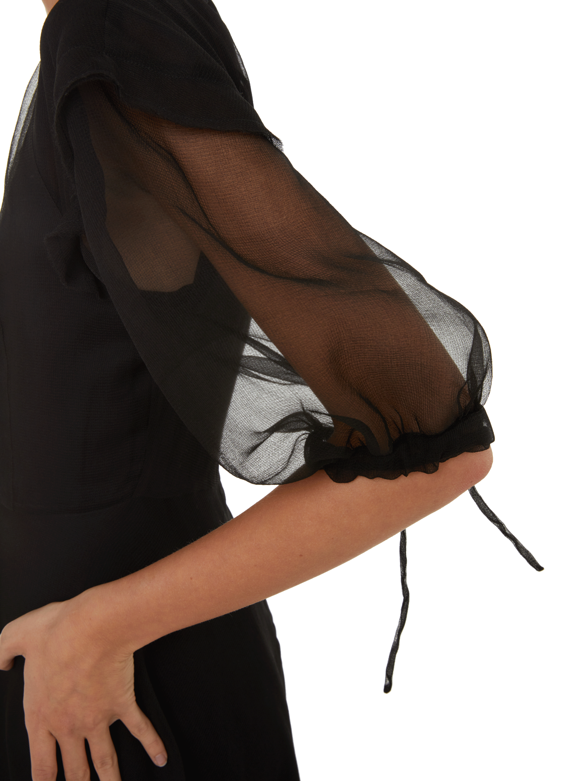 Robe en organza de soie MINUIT Noir