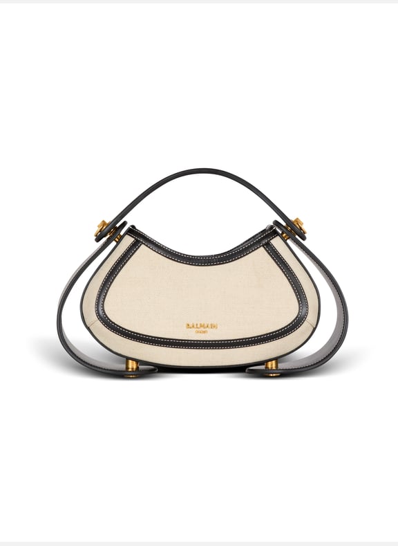 Sac jolie madame medium en toile et cuir Beige by BALMAIN BALMAIN Sac jolie madame medium en toile et cuir Beige