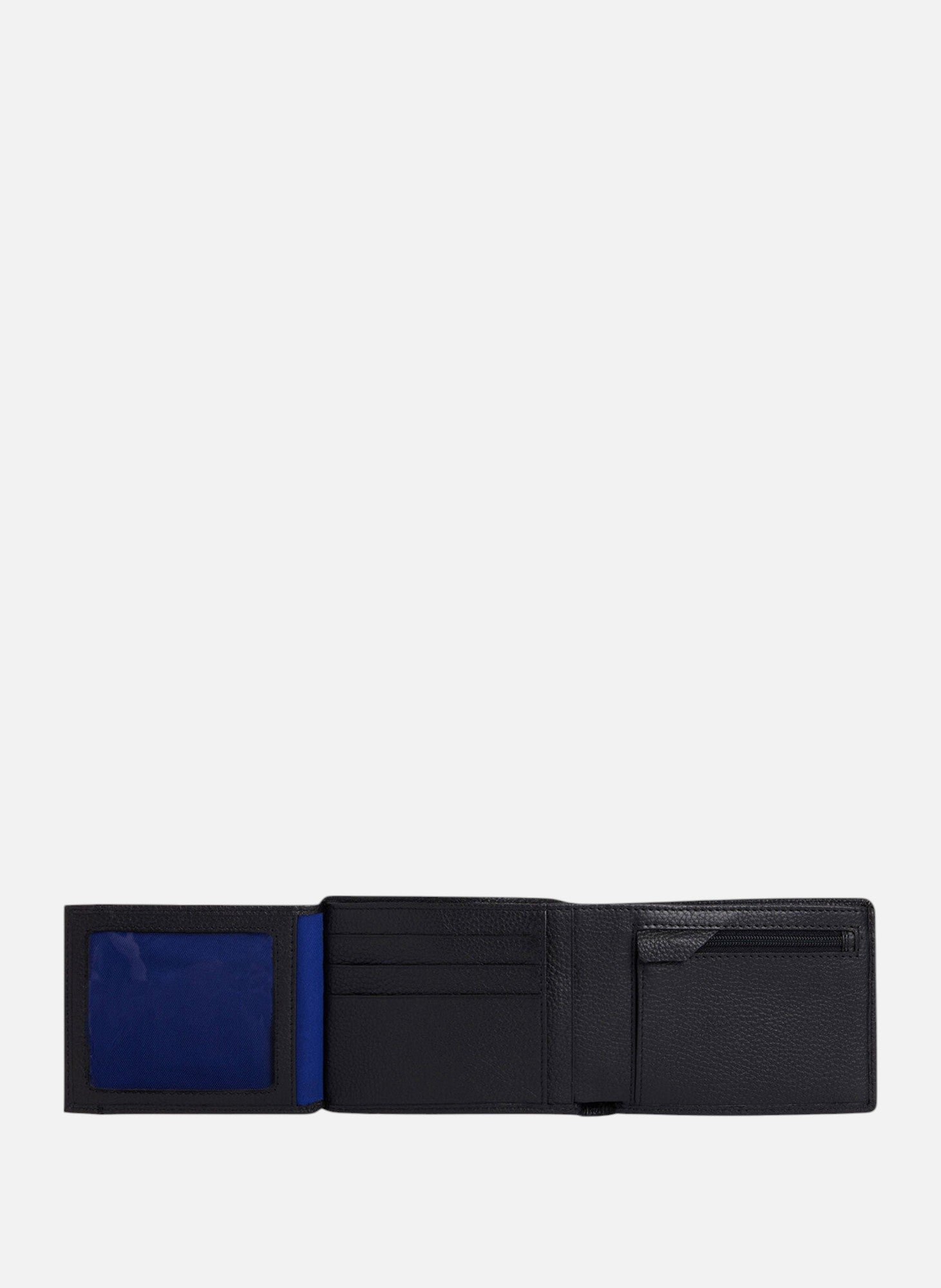 Portefeuille horizontal zippé 2 volets charles en cuir grainé LE TANNEUR Noir