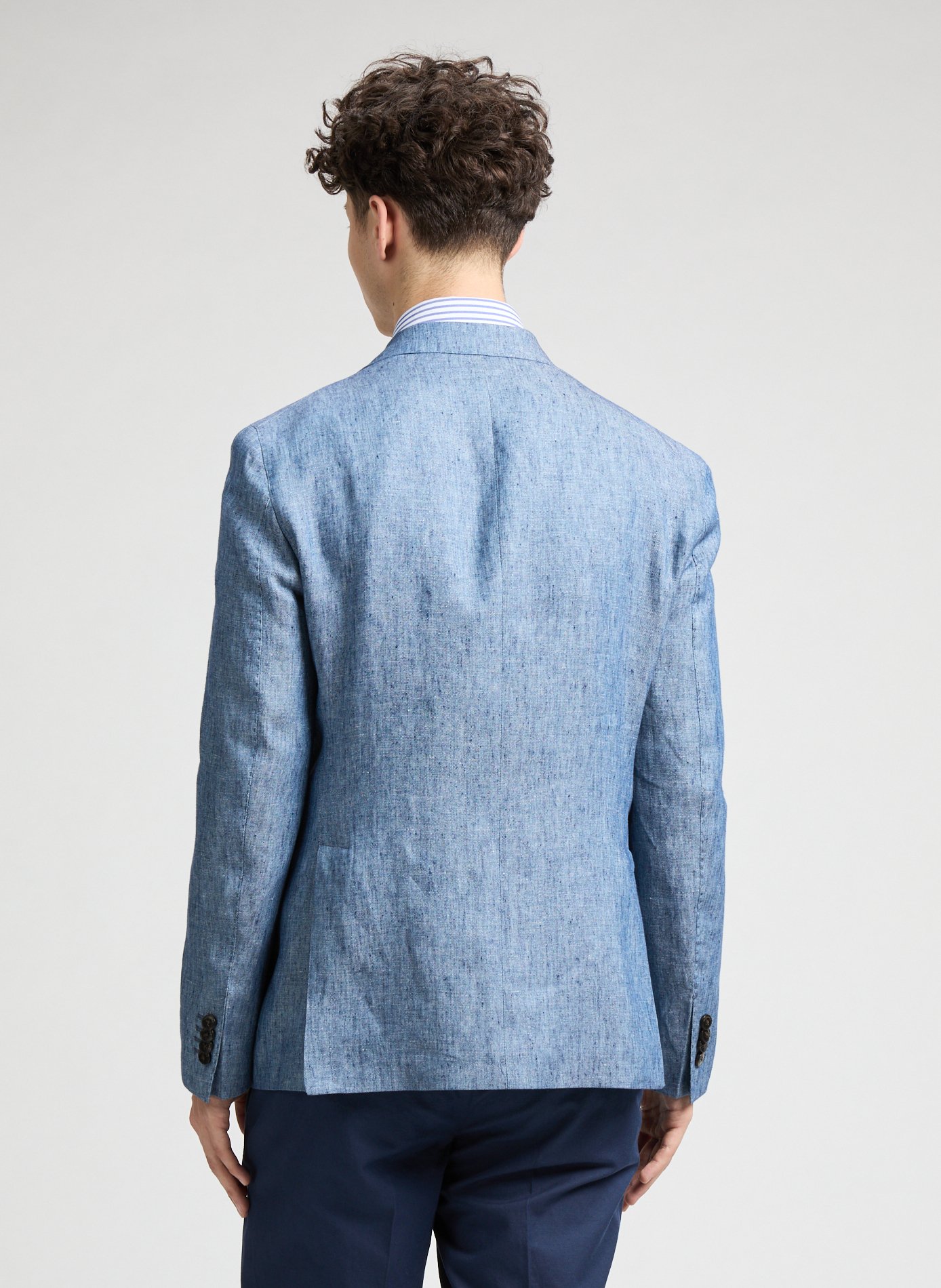 Linen suit jacket FACONNABLE Blue