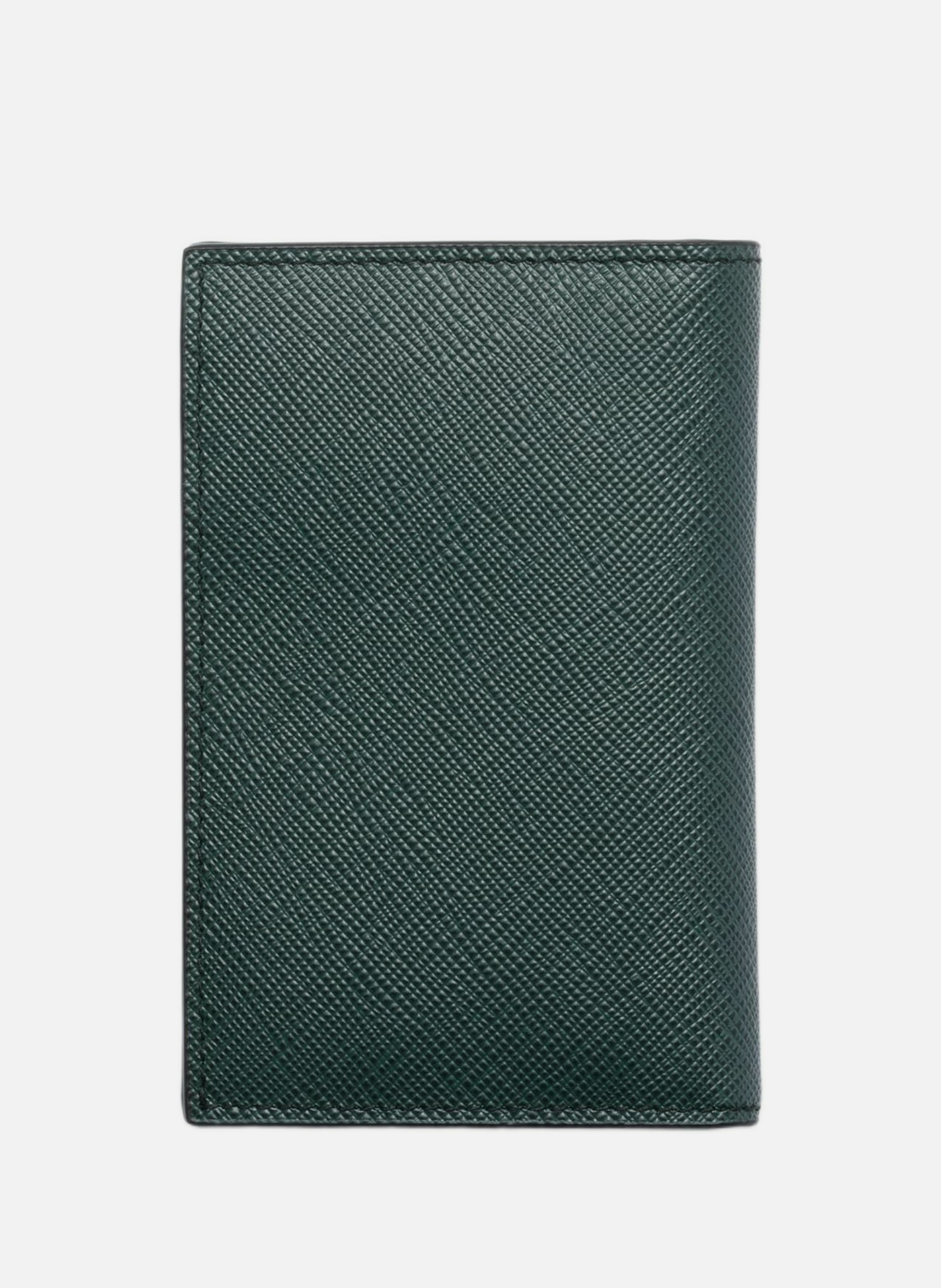 Porte-cartes en cuir saffiano PRADA Vert