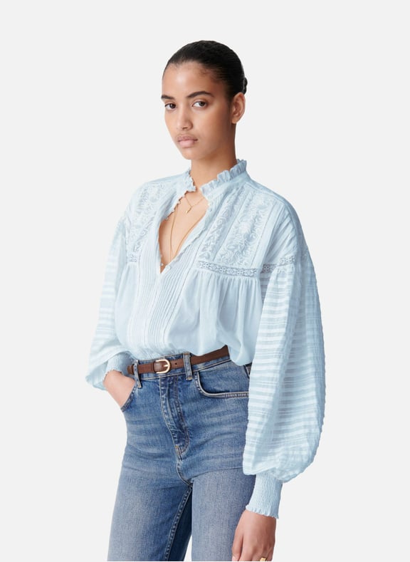 Blouse dahlia Bleu by VANESSA BRUNO VANESSA BRUNO Blouse dahlia Bleu