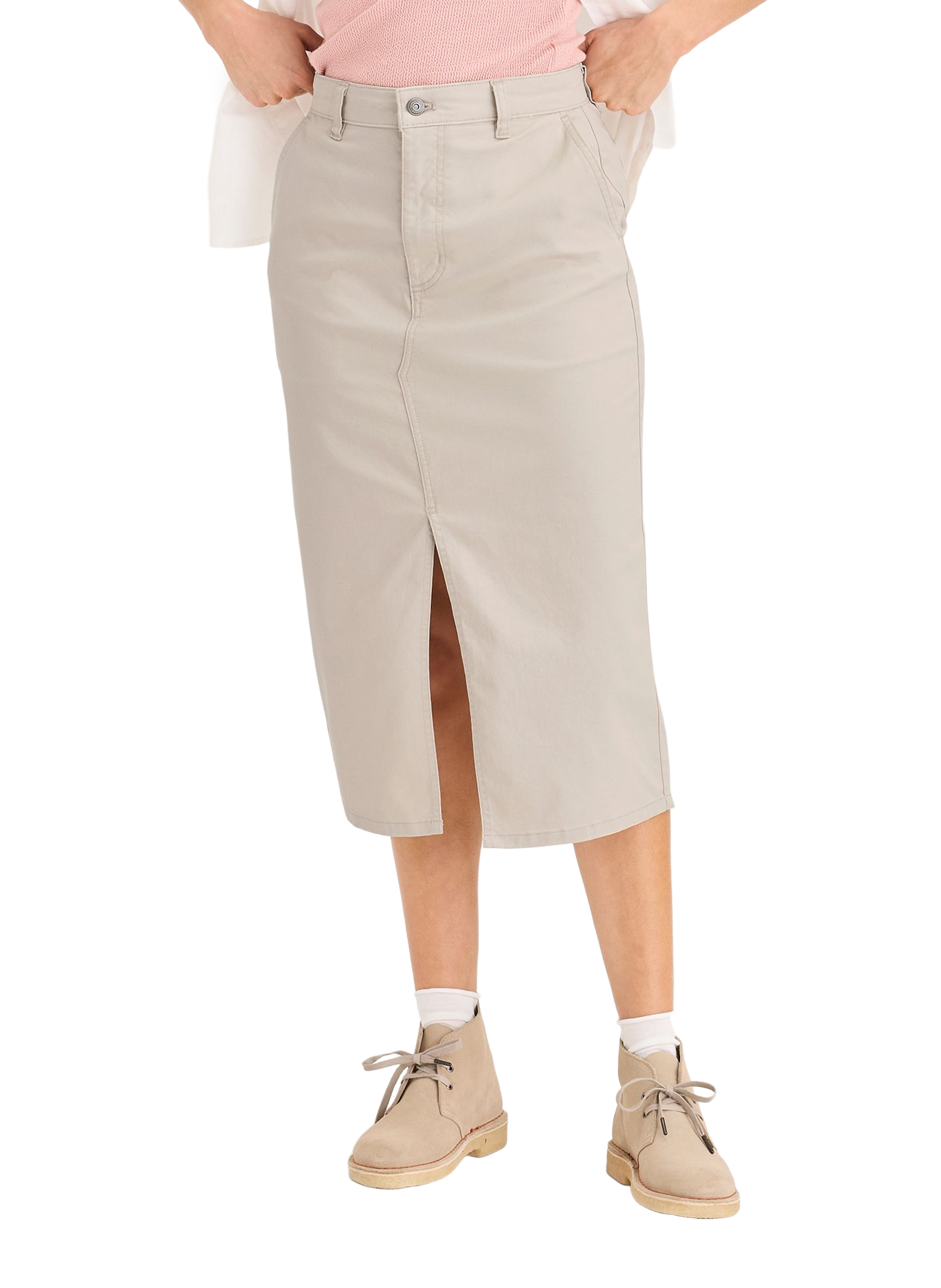 DOCKERS Jupe droite à fente Beige