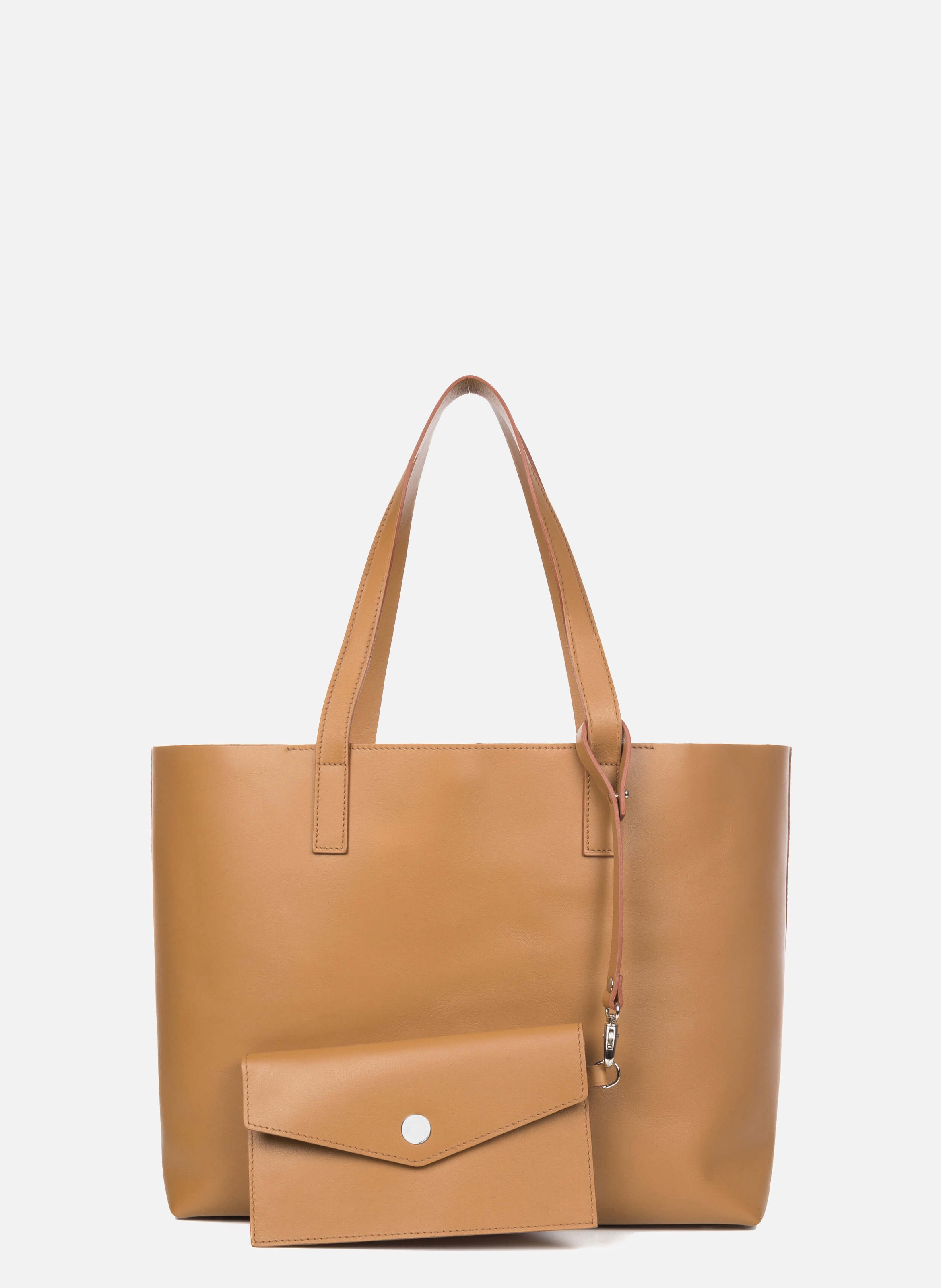 Sac cabas cuir lisse JULES & JENN Marron