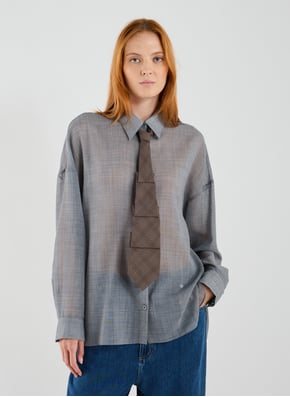 Chemise ample transparente en laine mélangée TIBI Chemise ample transparente en laine mélangée TIBI