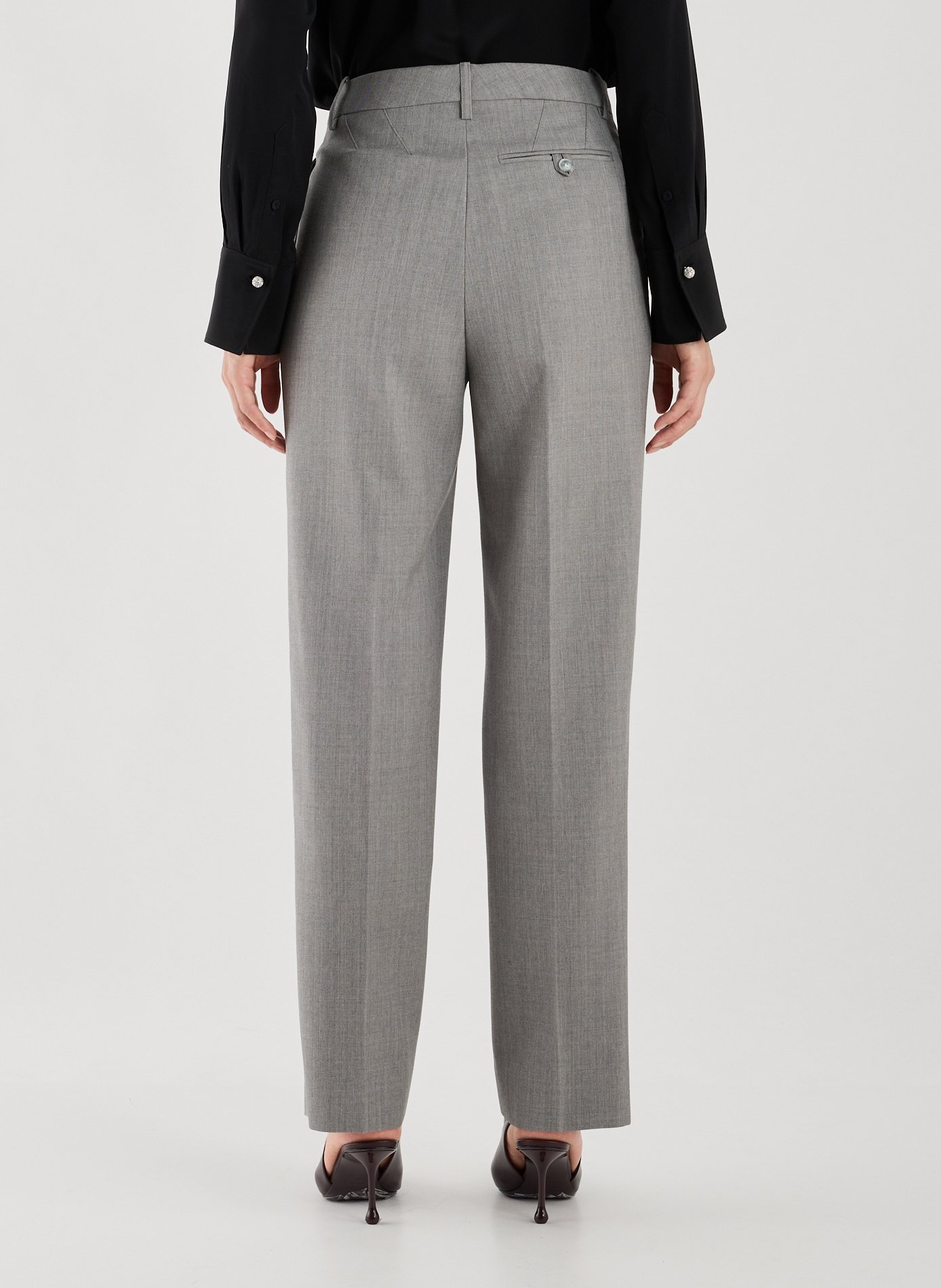 Pleated virgin wool trousers VICTORIA BECKHAM Grey