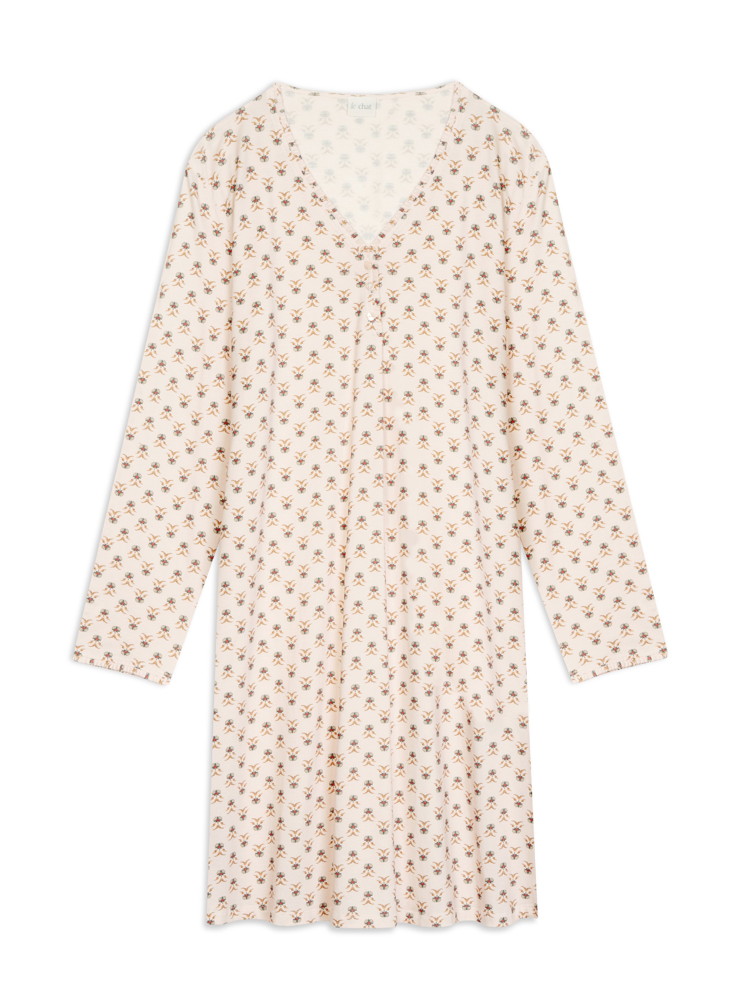 Chemise de nuit en coton modal tea time 101 LE CHAT Multicolore