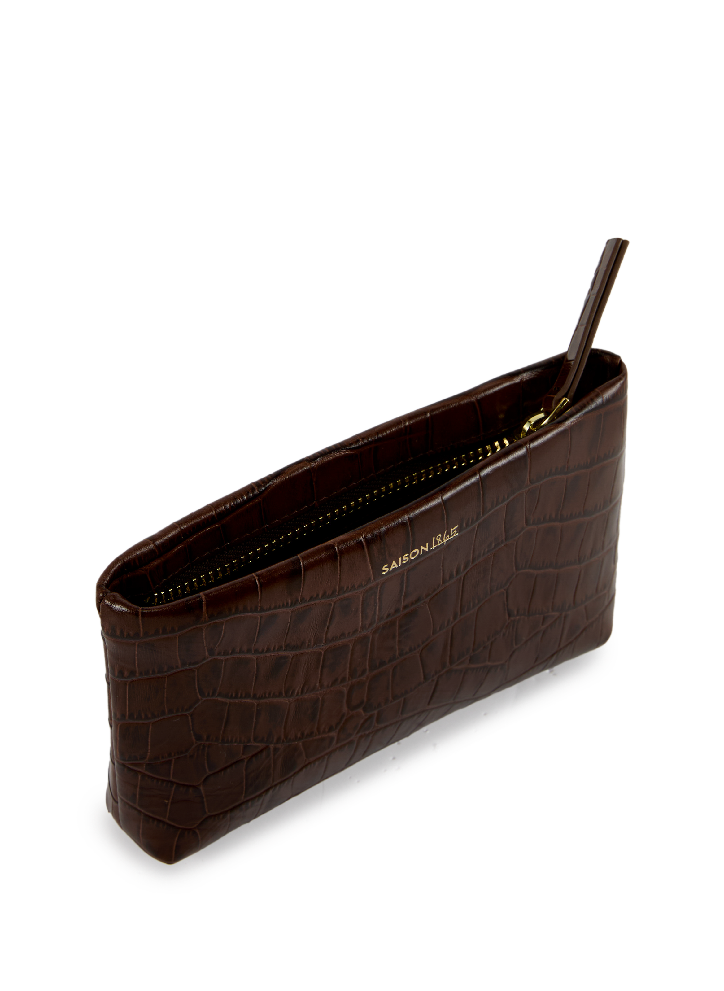 Petite pochette en cuir SAISON 1865 Marron