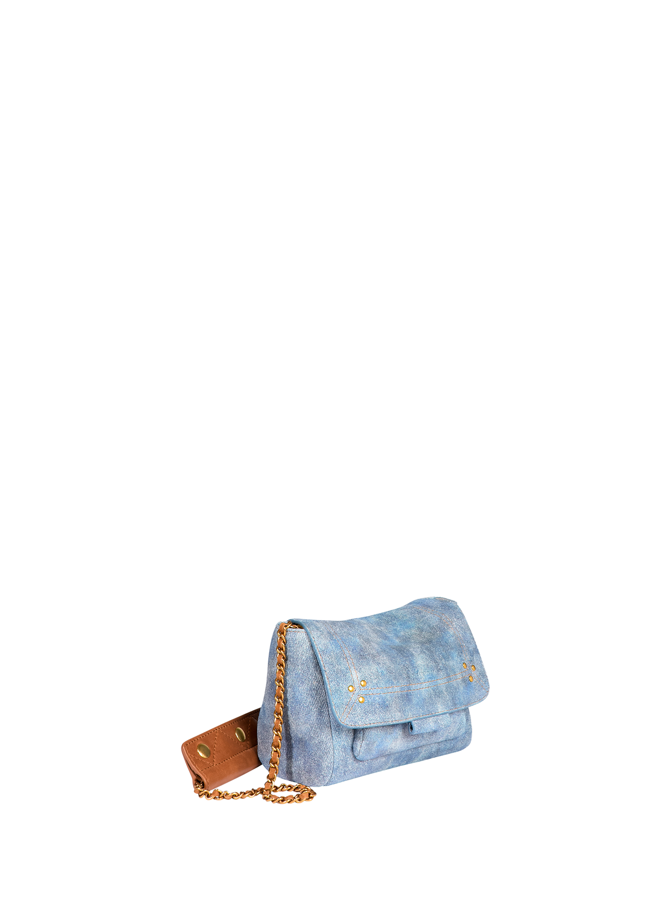 Crossbody bag Lulu S in calf leather and goat leather JÉRÔME DREYFUSS Blue