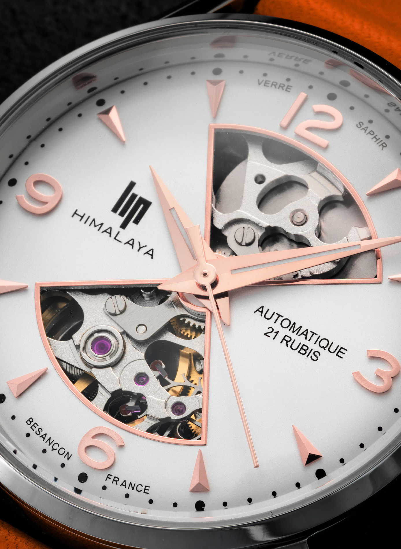 Montre automatique en cuir LIP Blanc