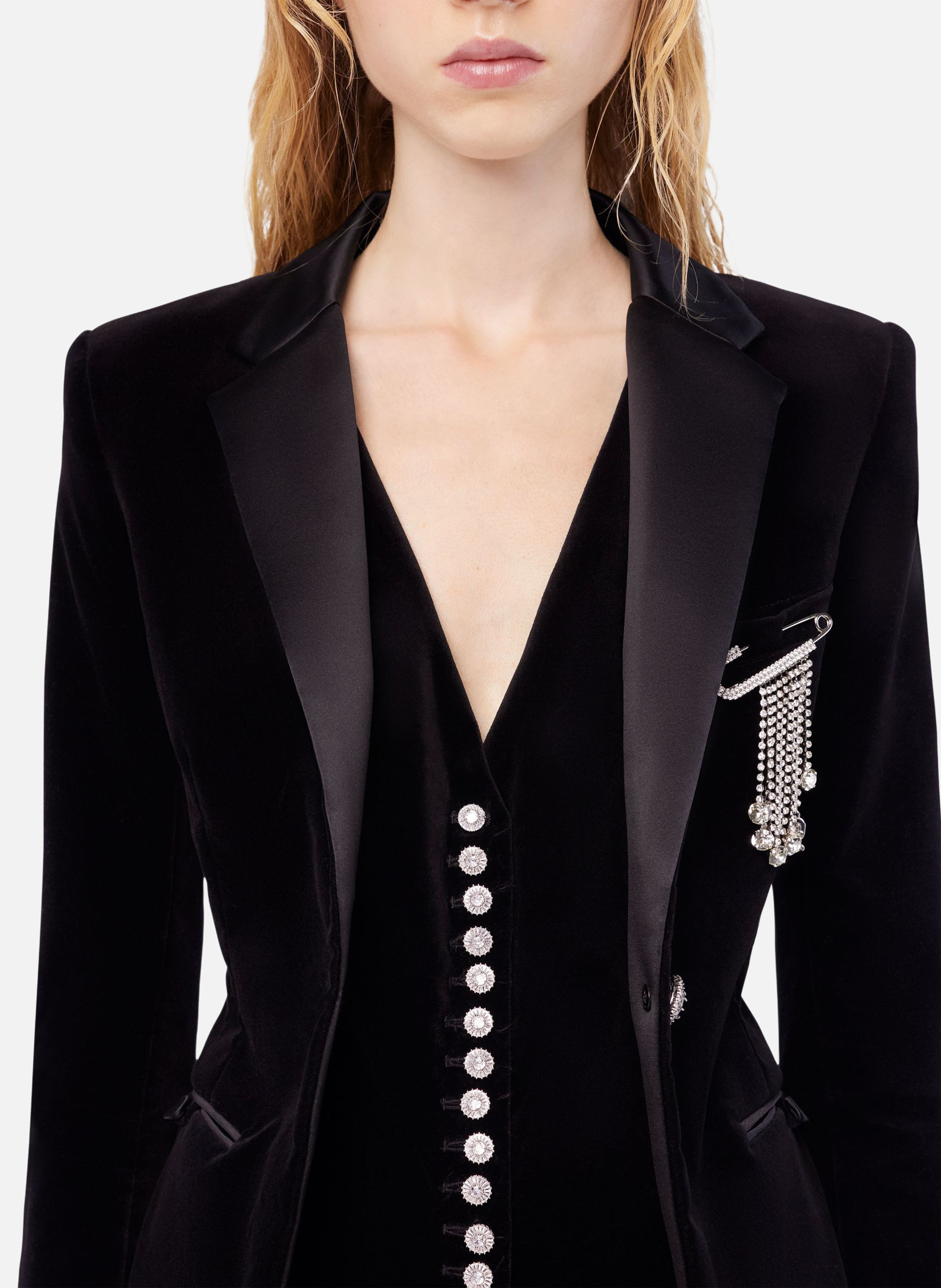 Veste tailleur en velours RABANNE Noir