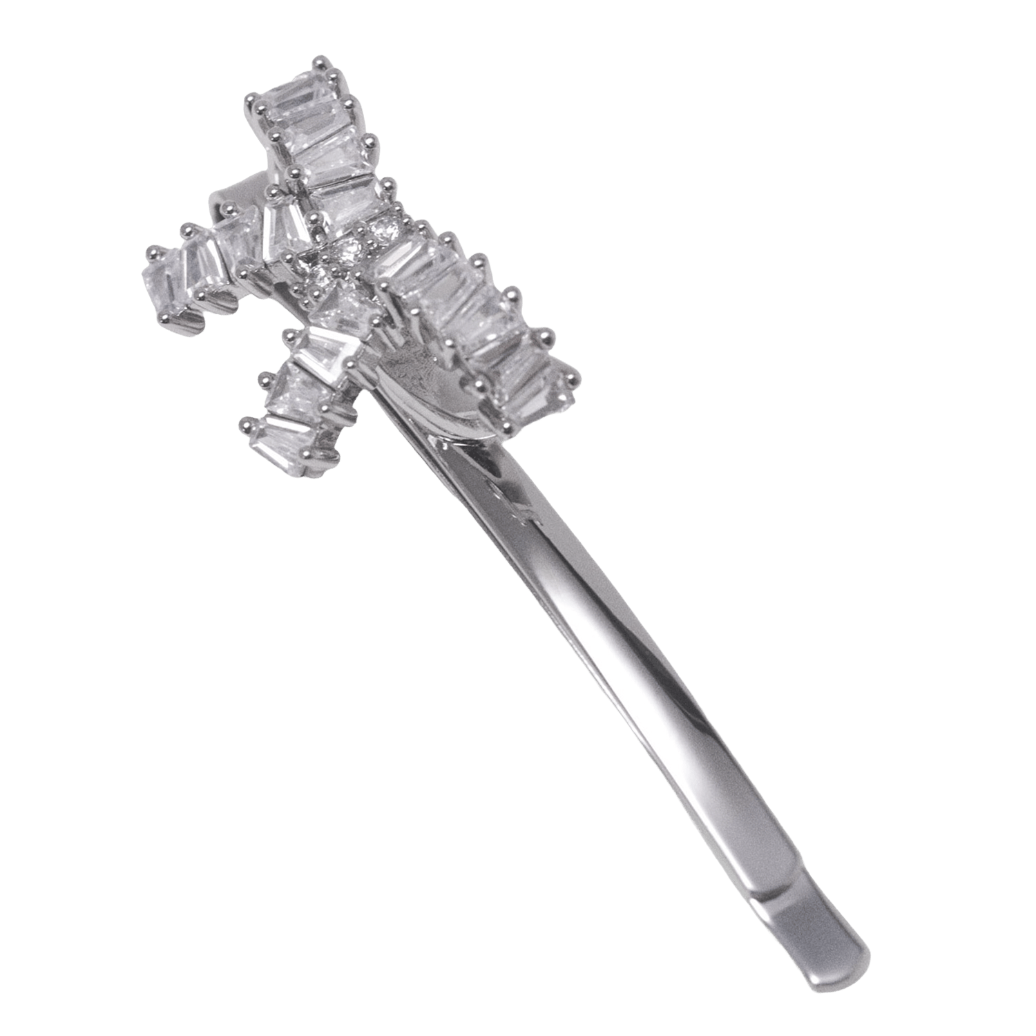 Barette nœud en strass MAJE Argent