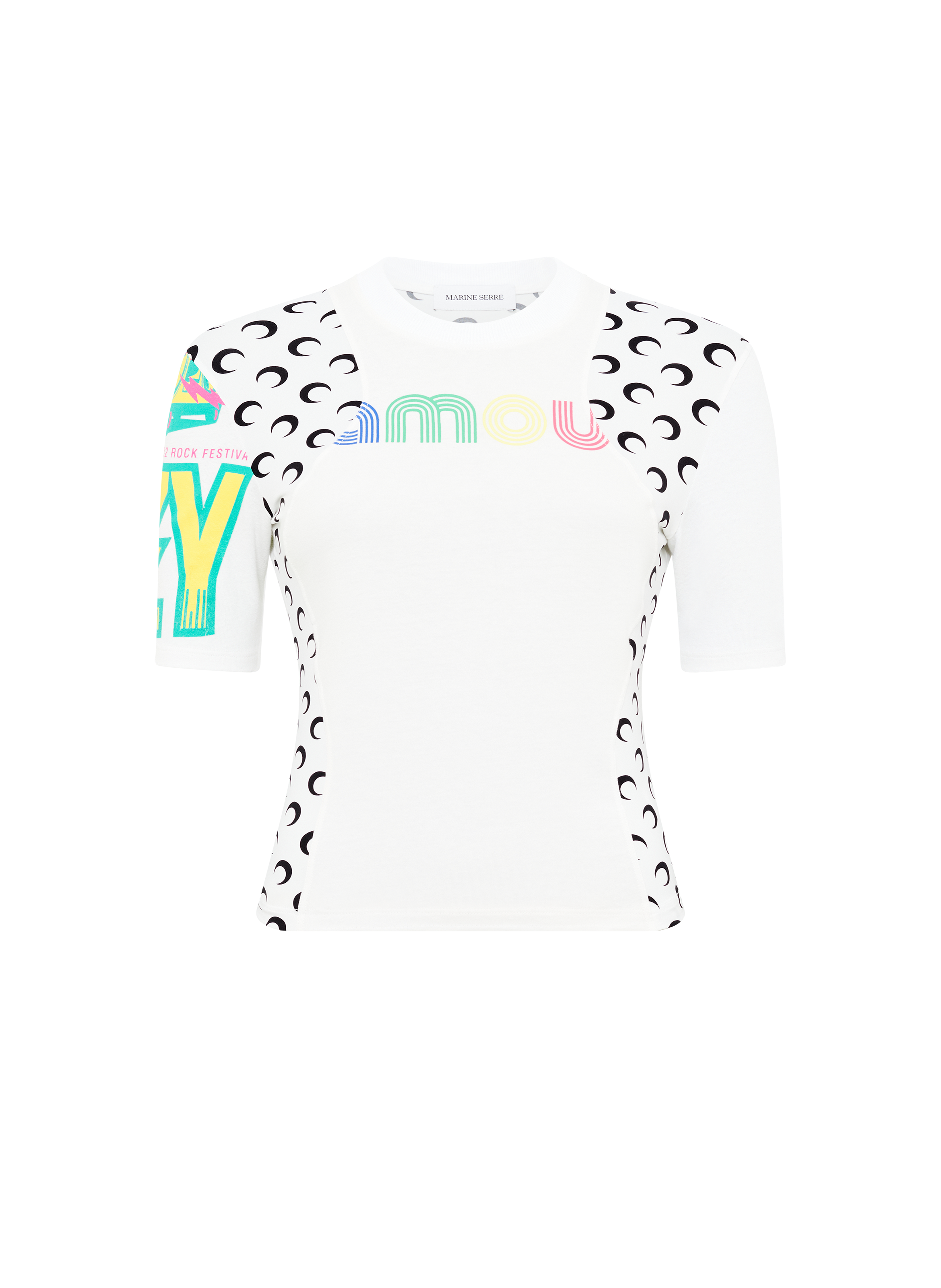 T-shirt regenerated graphique en jersey coupe baby MARINE SERRE Blanc