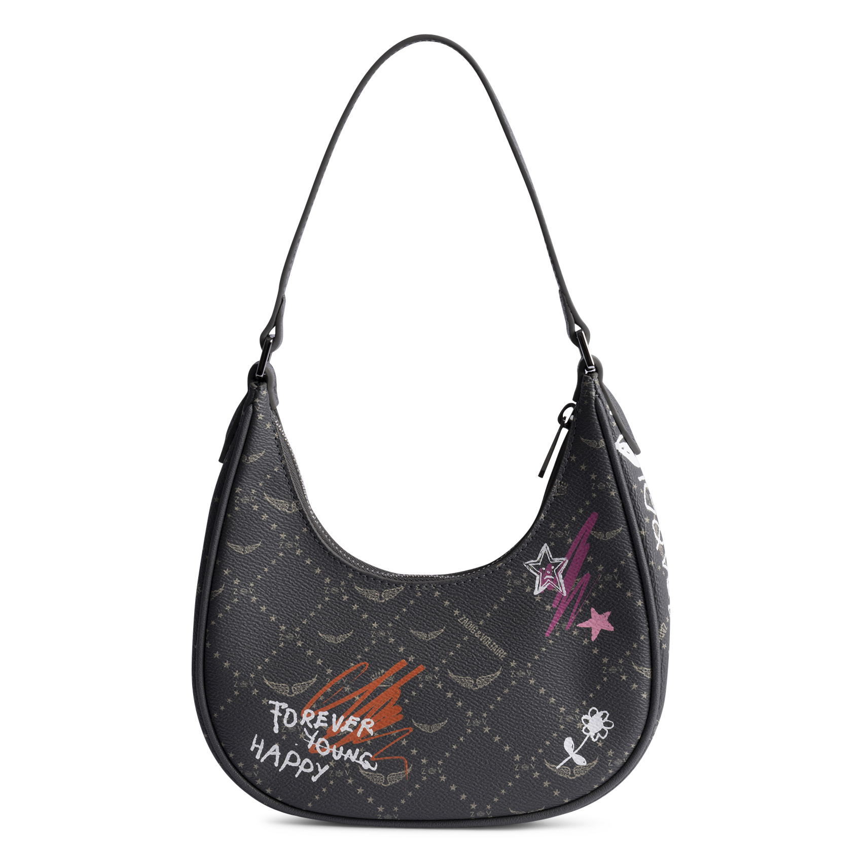 Sac porté épaule imprimé z night out ZADIG&VOLTAIRE Gris