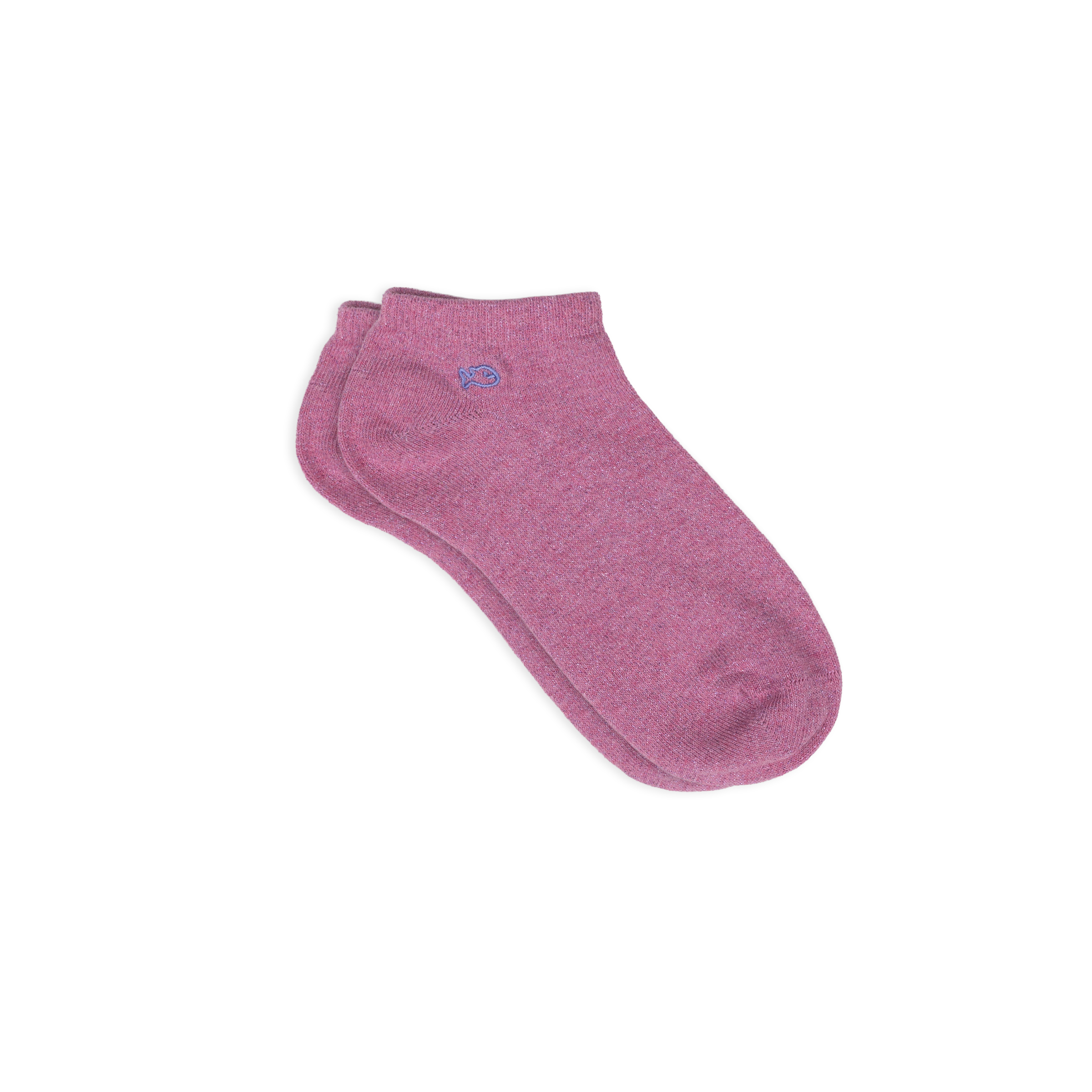 Socquettes pailletées en coton peigné unies BILLYBELT Rose