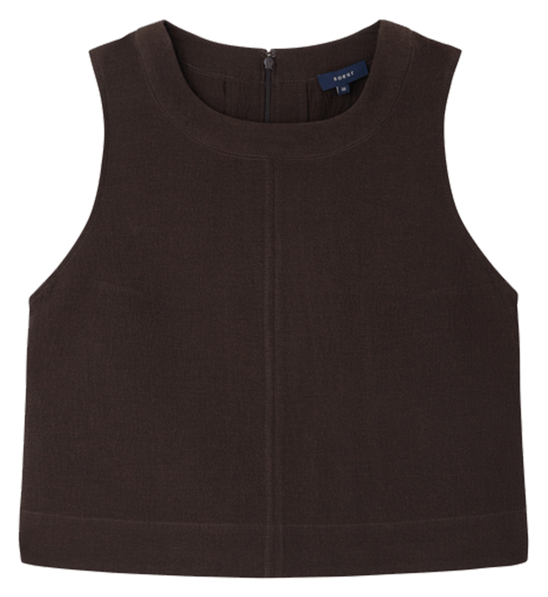 Top col rond en coton pampa SOEUR Marron