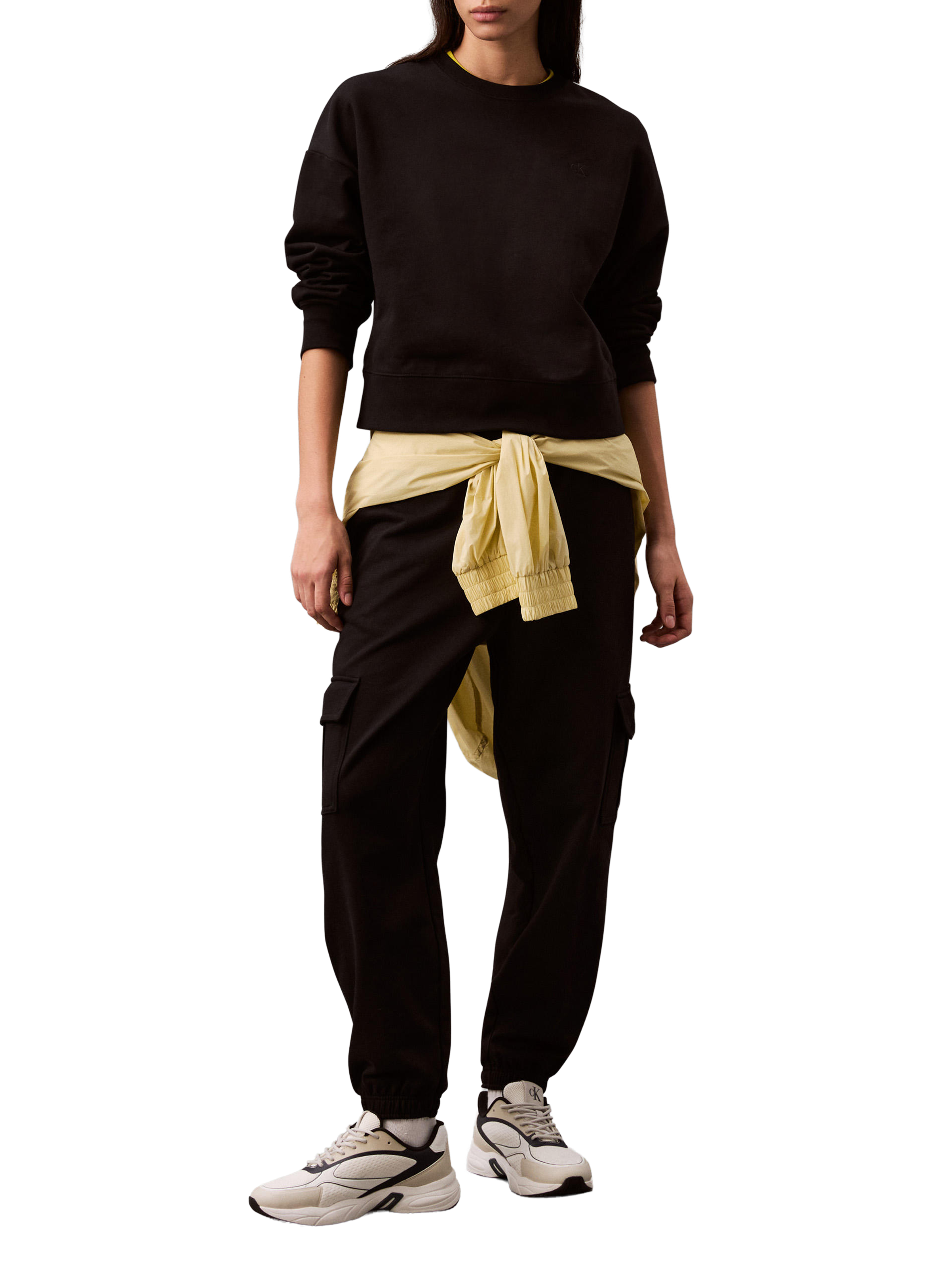 Sweatshirt en coton mélangé CALVIN KLEIN Noir