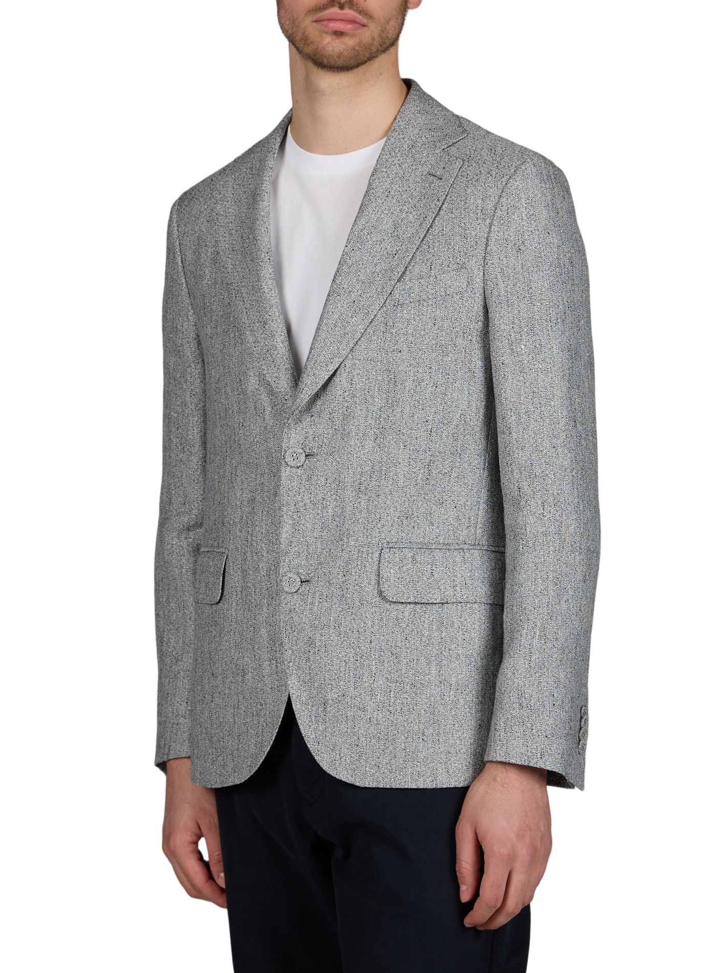 Veste de tailleur droite boutonnée en lin OFFICINE GENERALE Gris